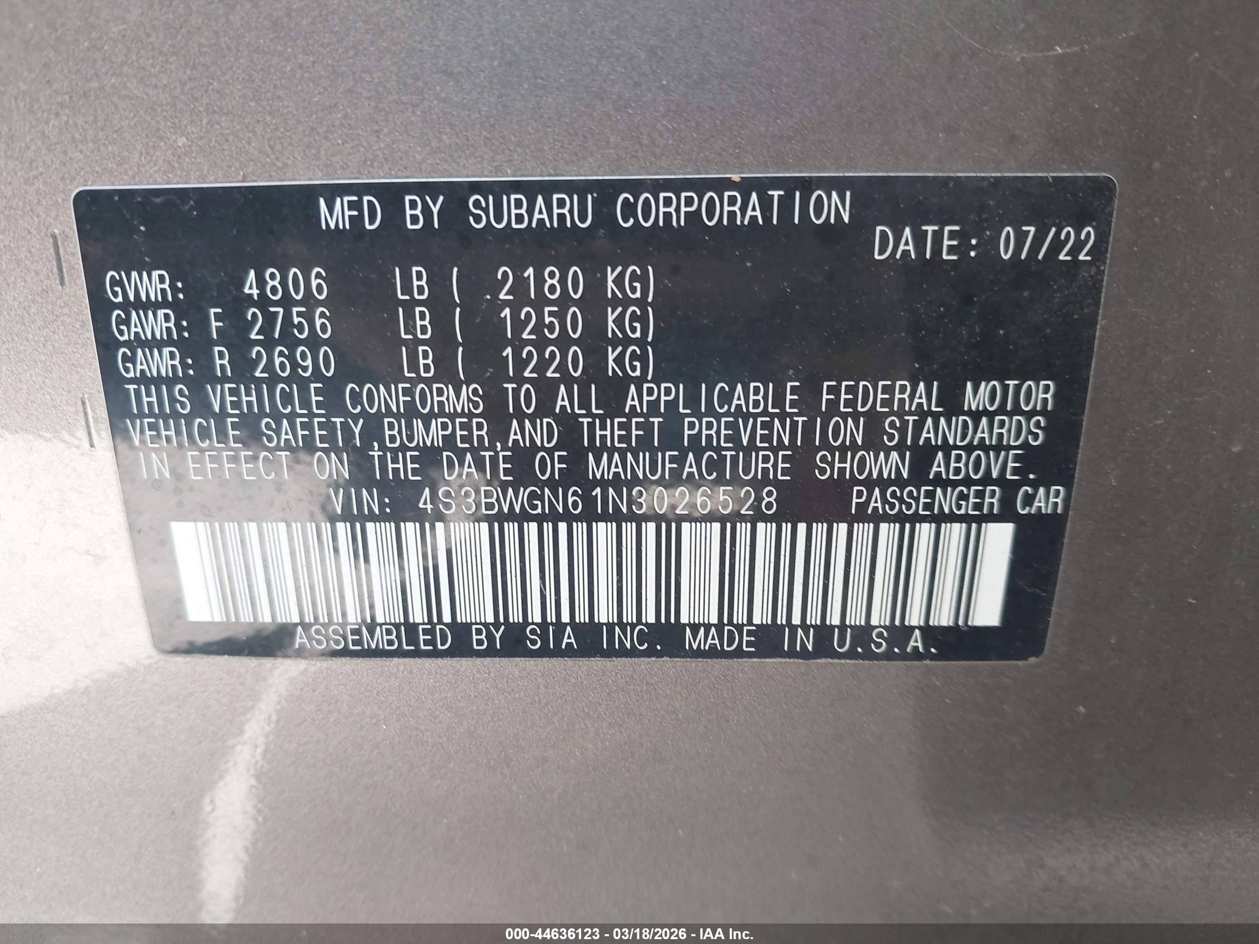 SUBARU LEGACY image 9