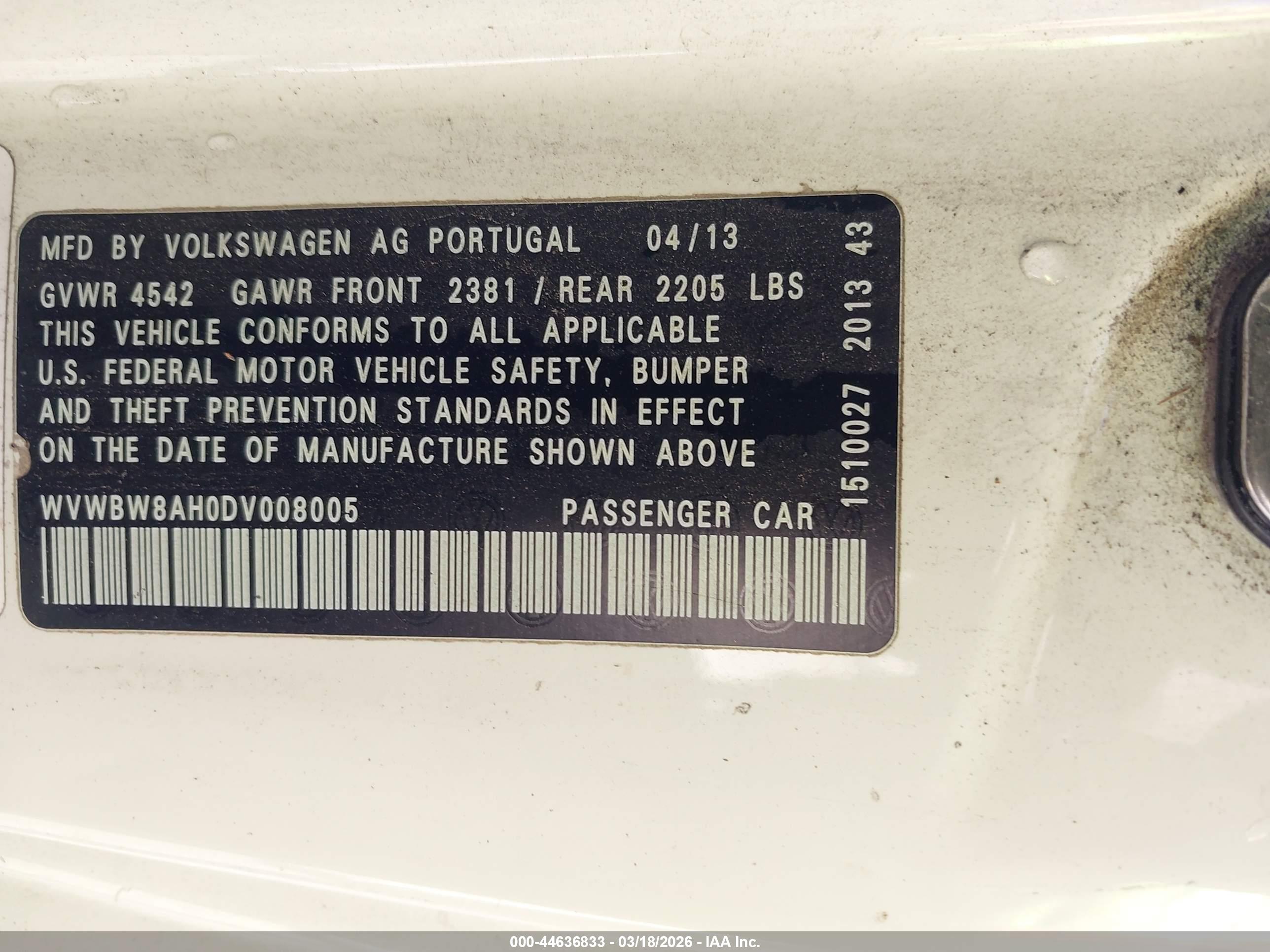 VOLKSWAGEN EOS image 9