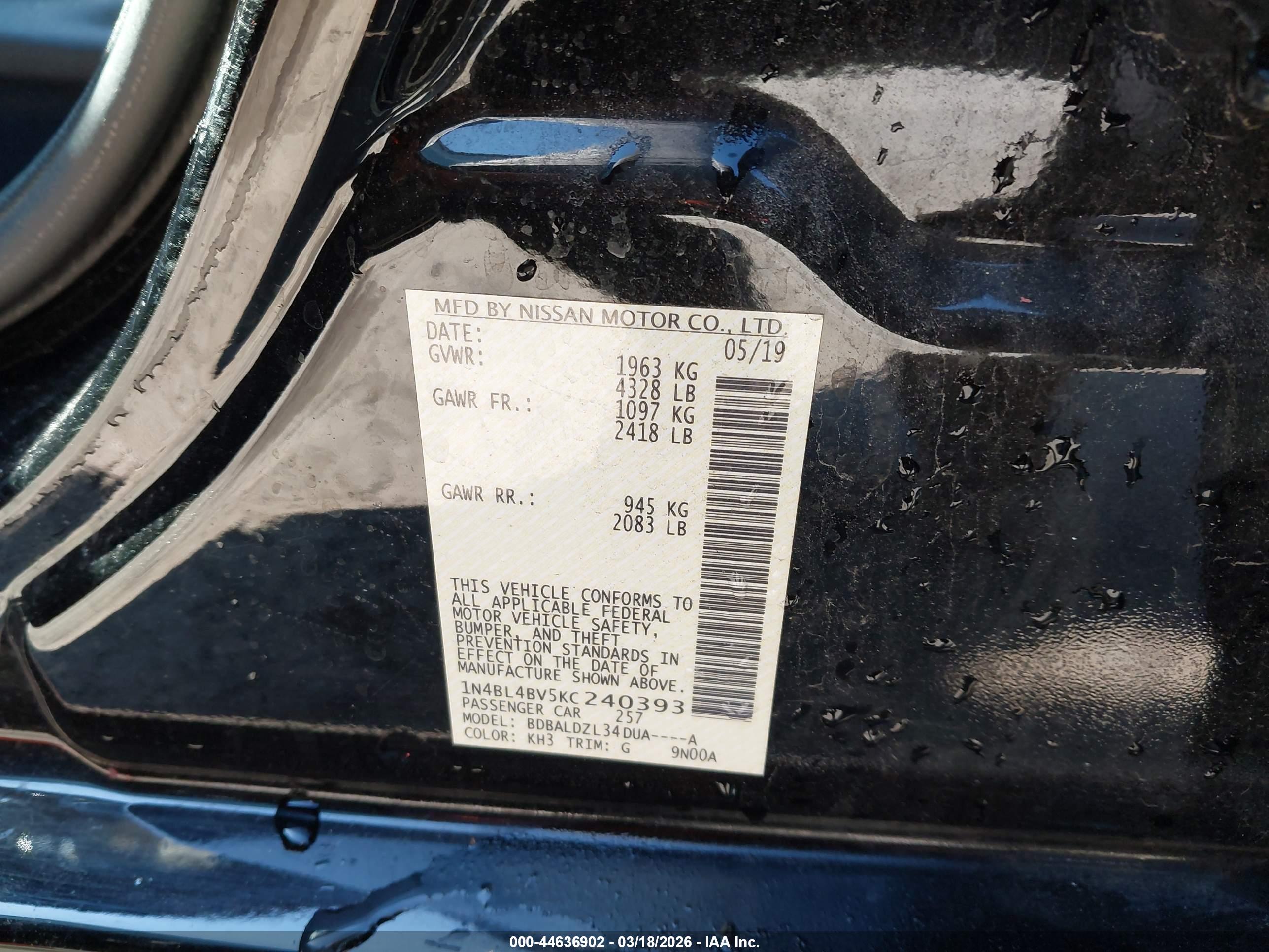 NISSAN ALTIMA image 9