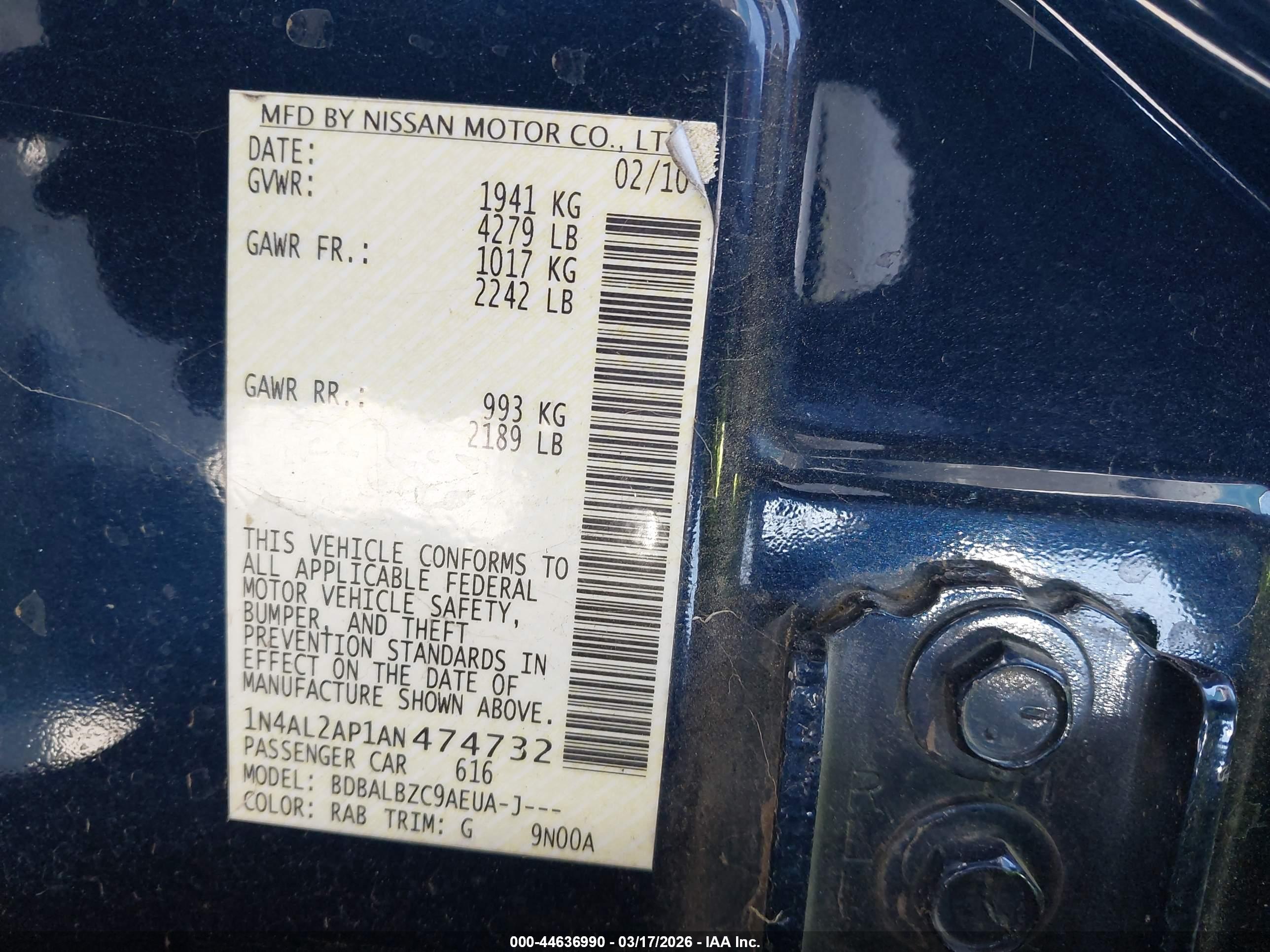 NISSAN ALTIMA image 9