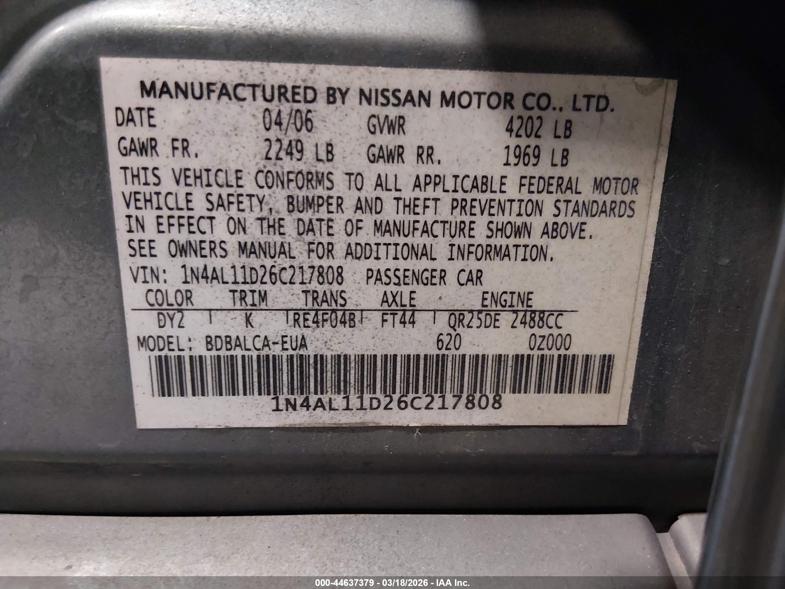 NISSAN ALTIMA image 9