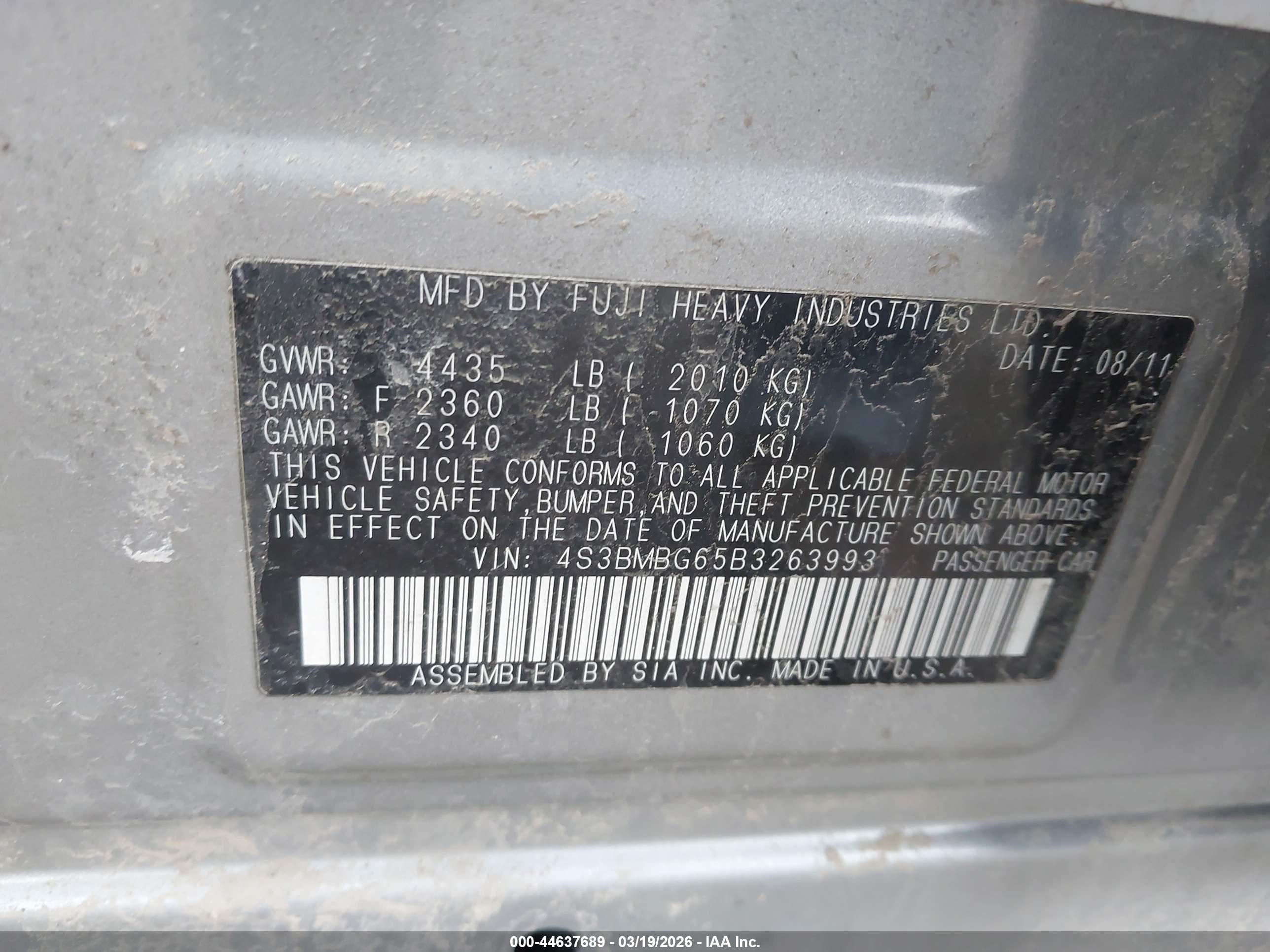SUBARU LEGACY image 9