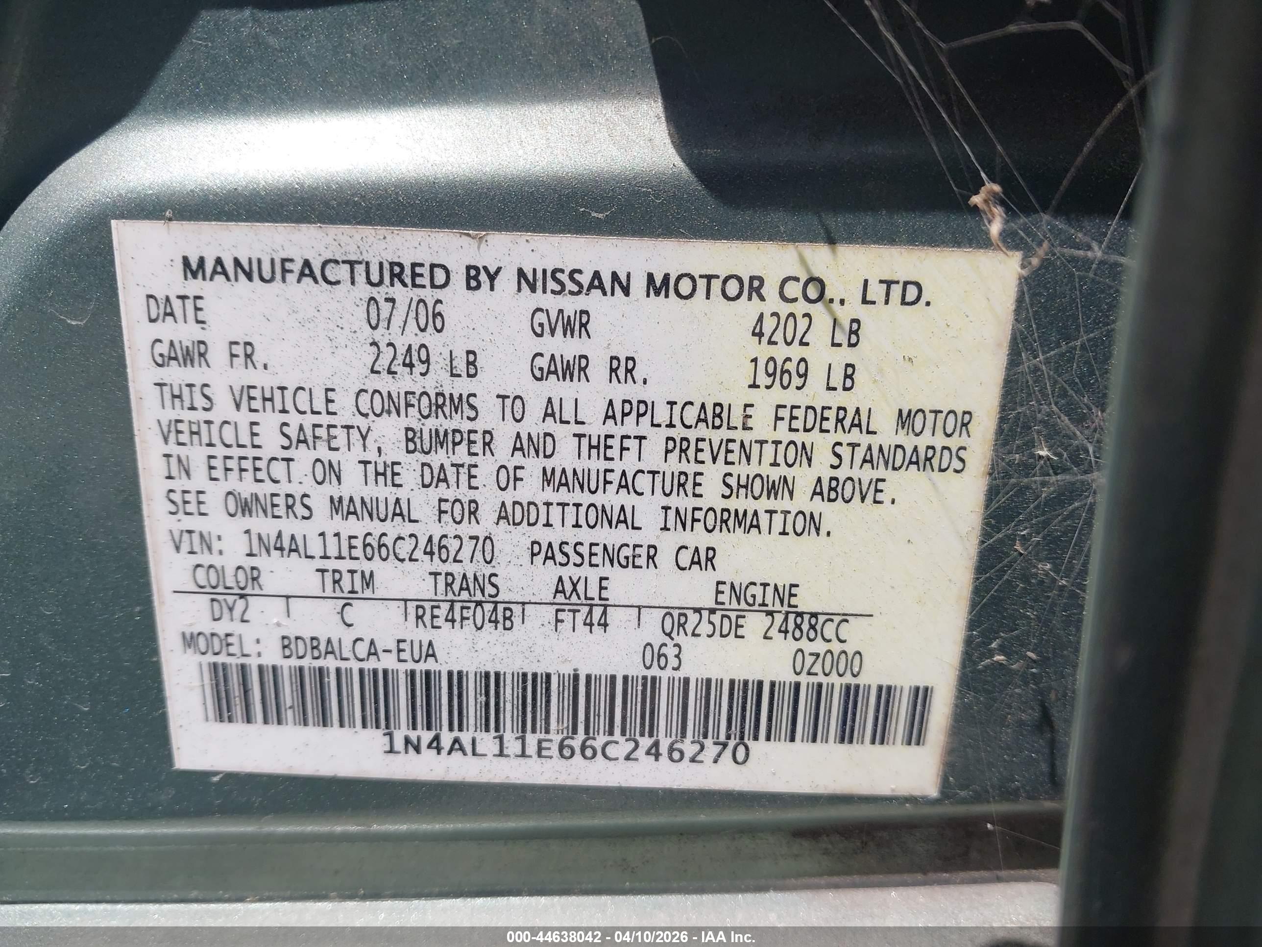 NISSAN ALTIMA image 9