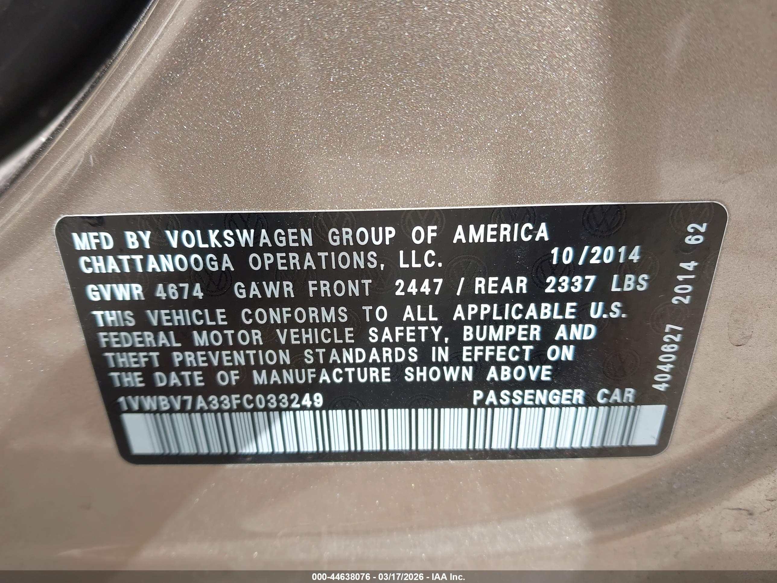 VOLKSWAGEN PASSAT image 9