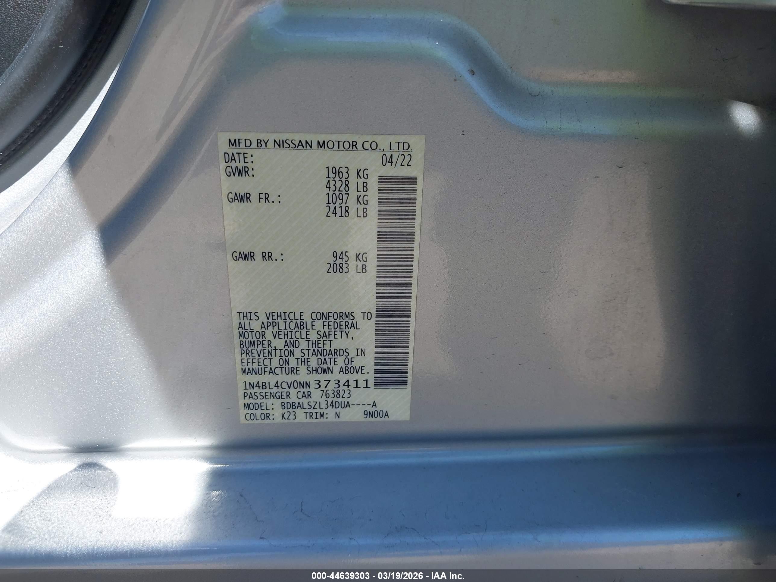 NISSAN ALTIMA image 9