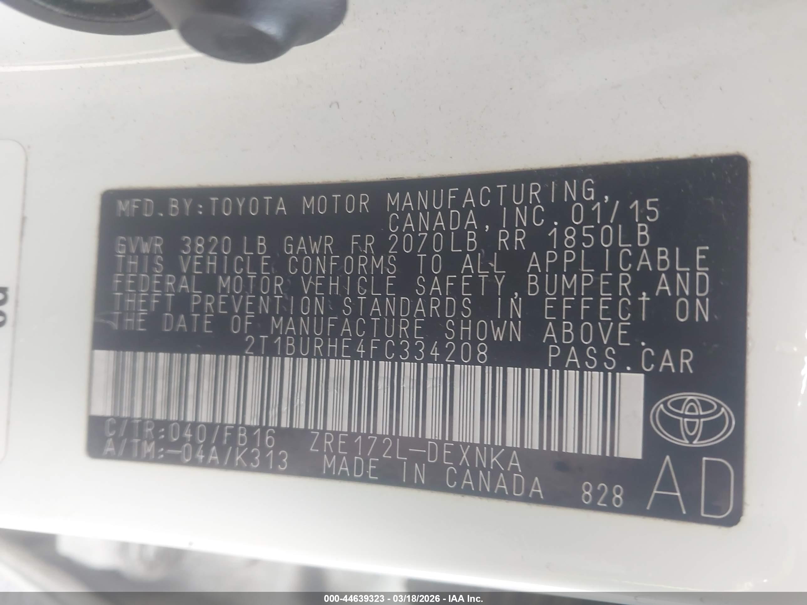 TOYOTA COROLLA image 9
