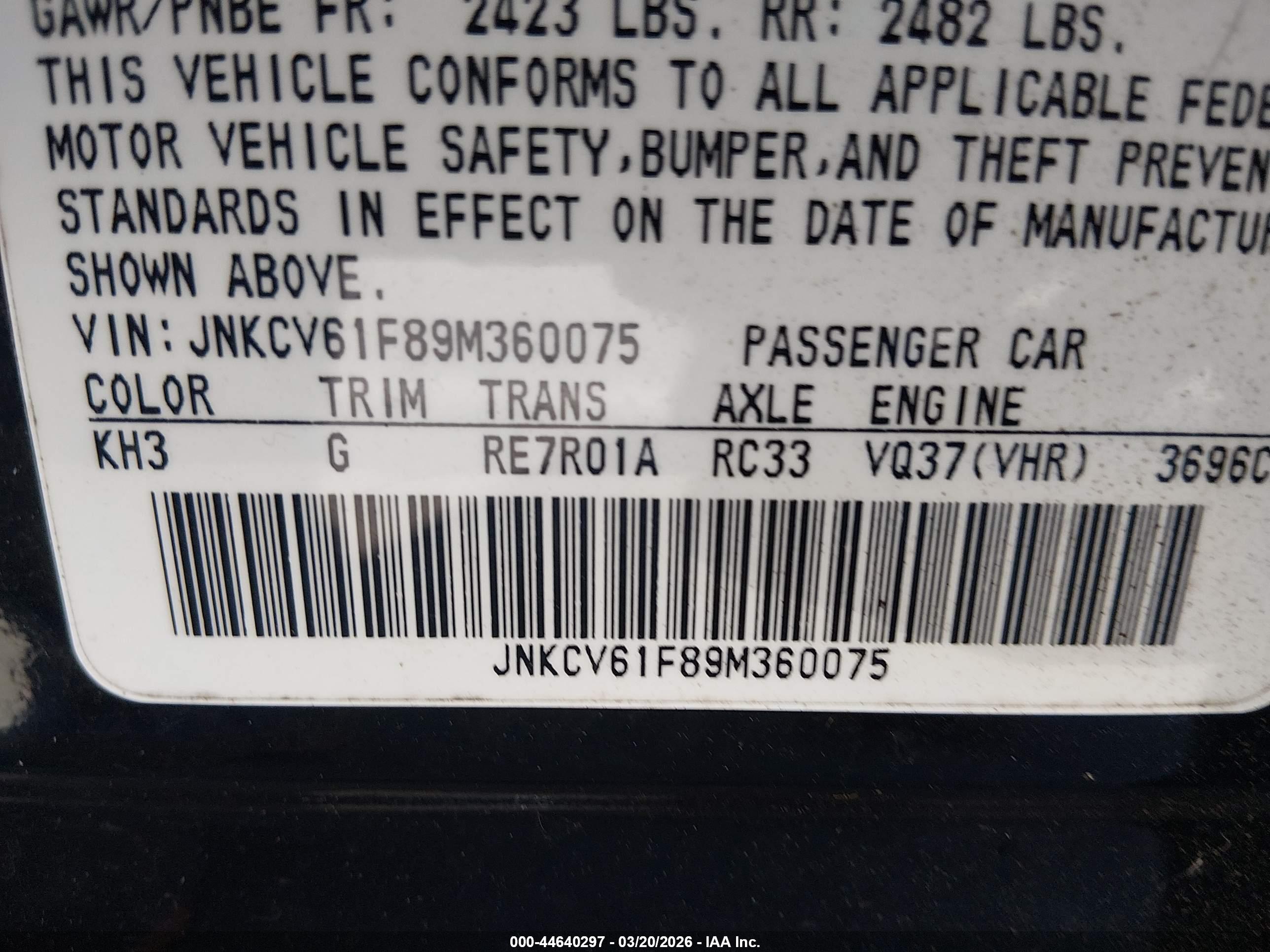 INFINITI G37X image 9