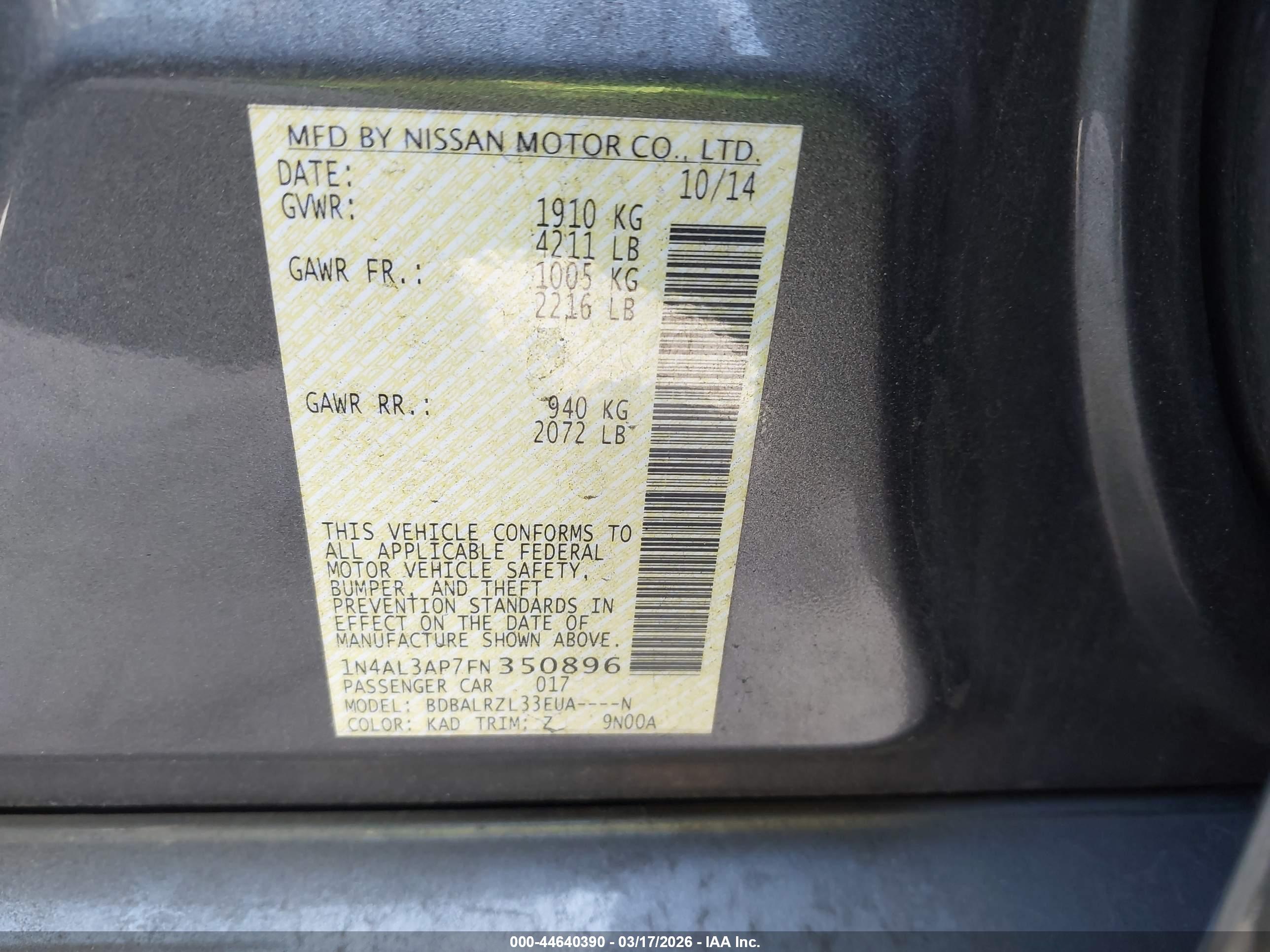 NISSAN ALTIMA image 9