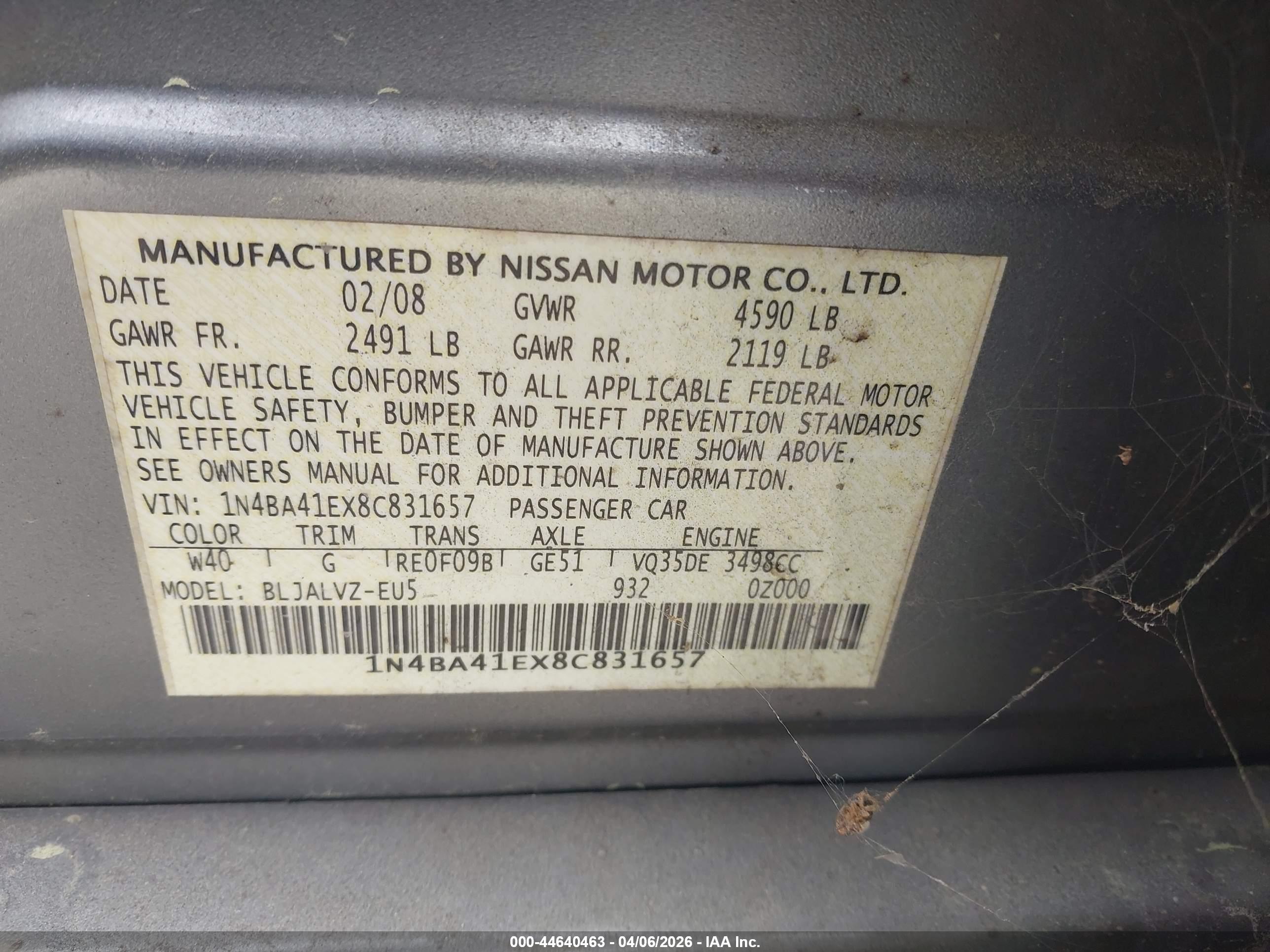 NISSAN MAXIMA image 9