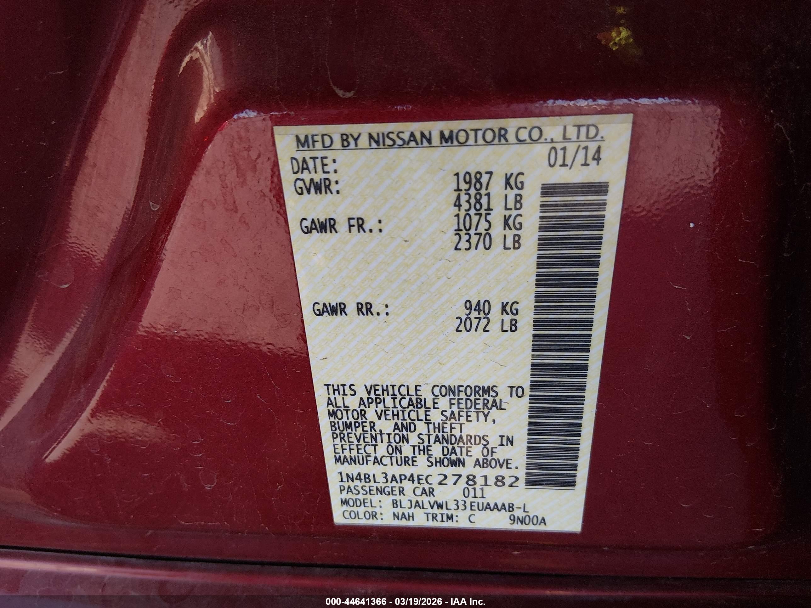 NISSAN ALTIMA image 9
