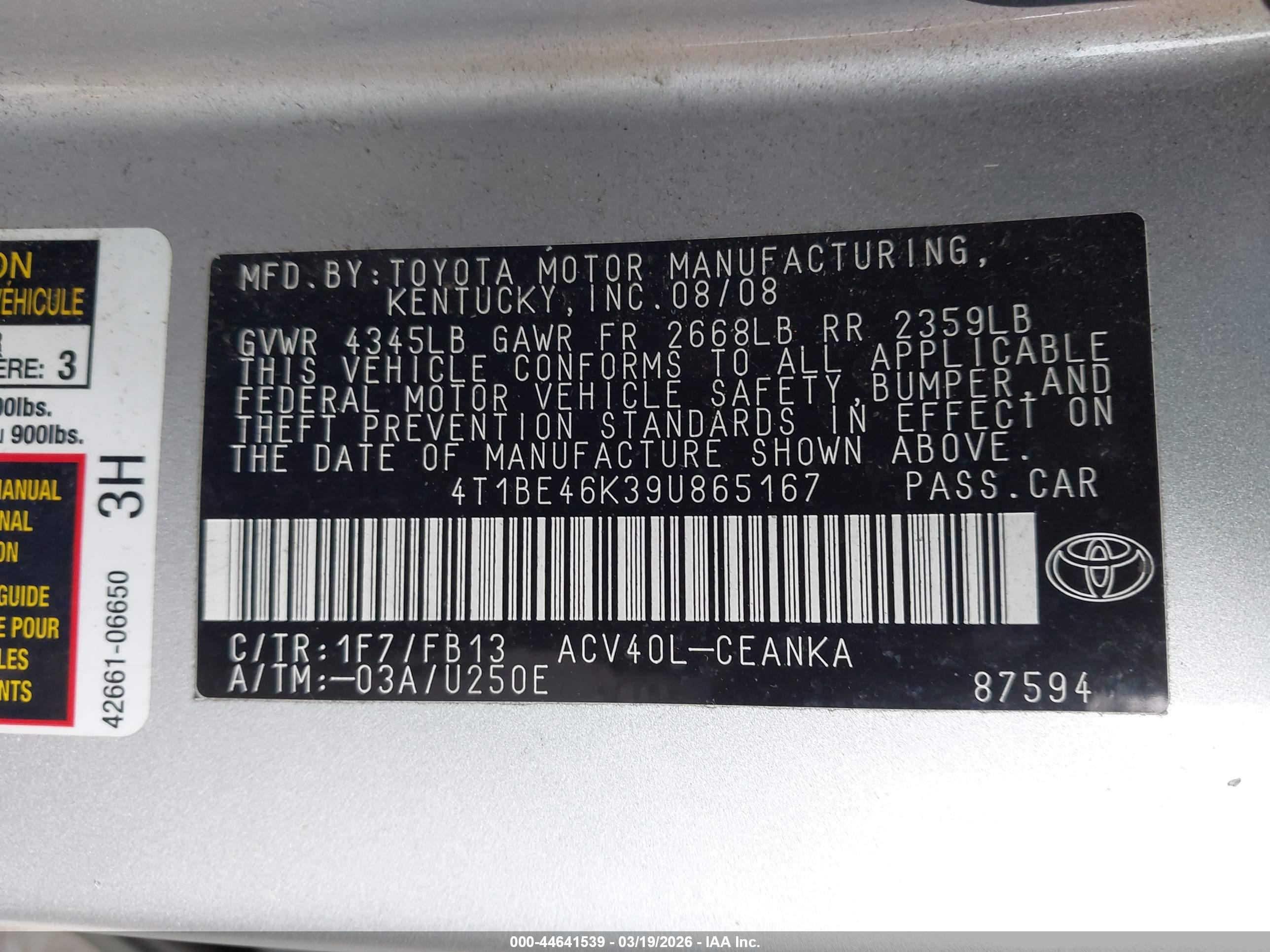TOYOTA CAMRY image 9