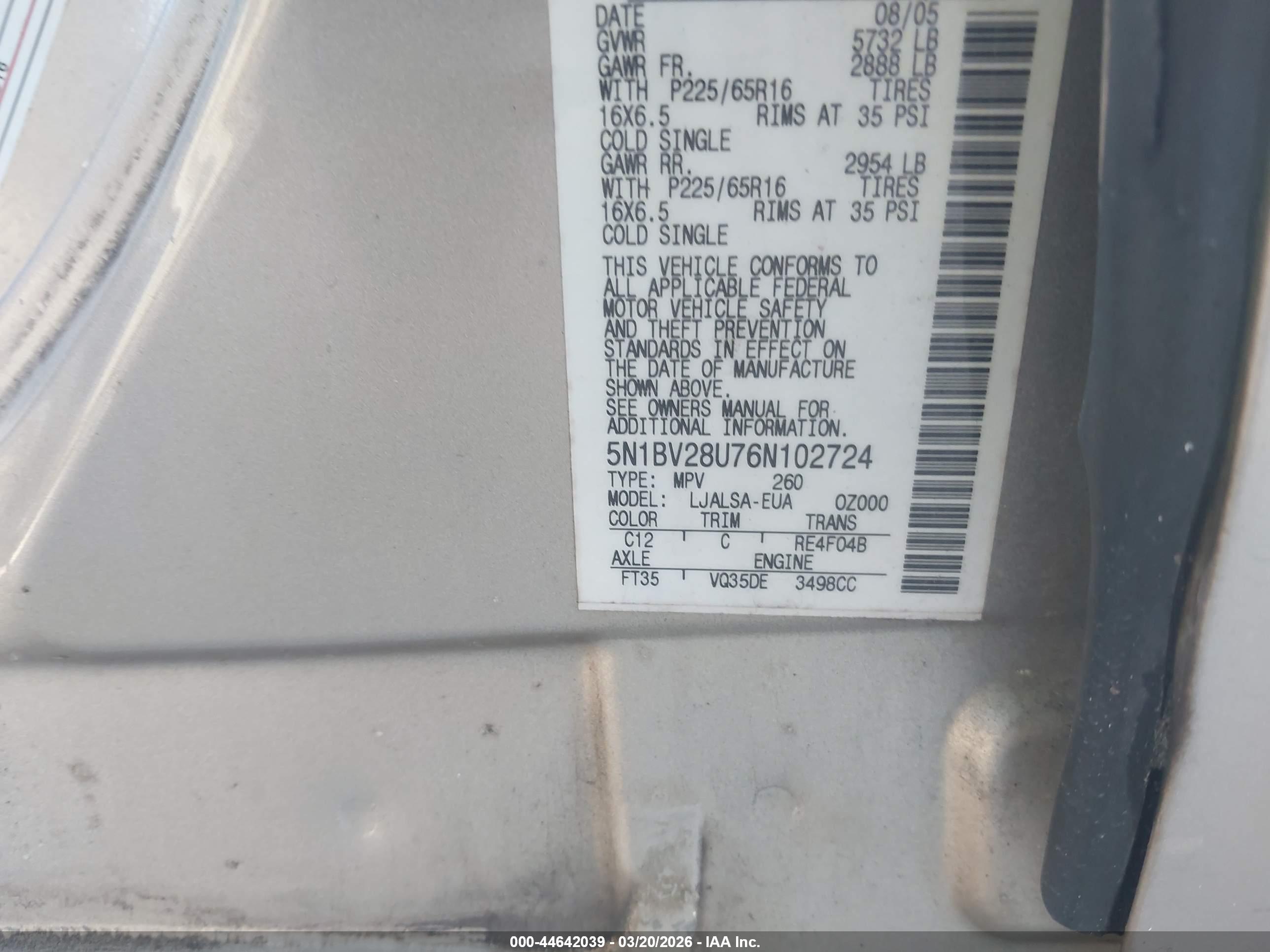 NISSAN QUEST image 9