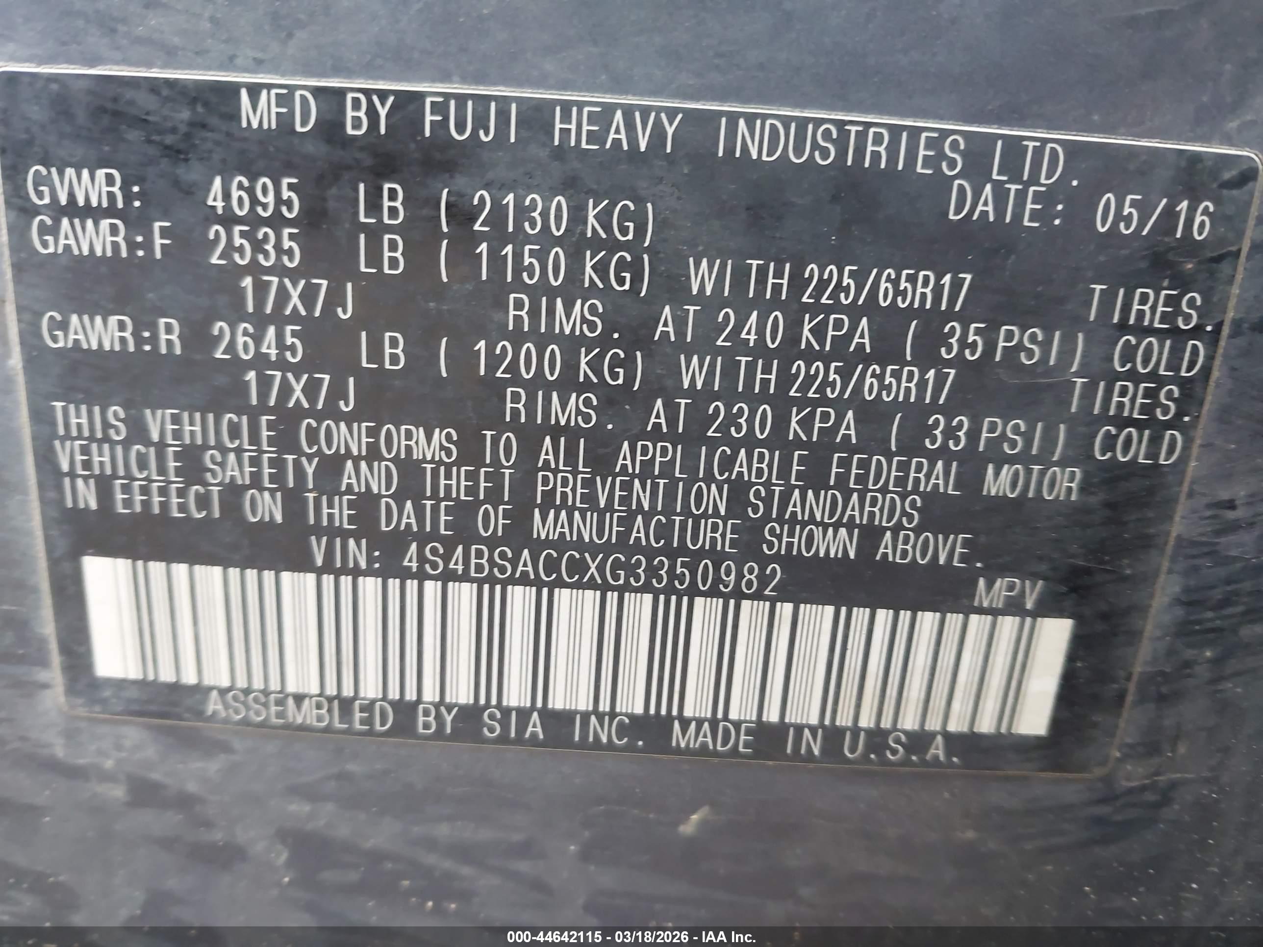 SUBARU OUTBACK image 9