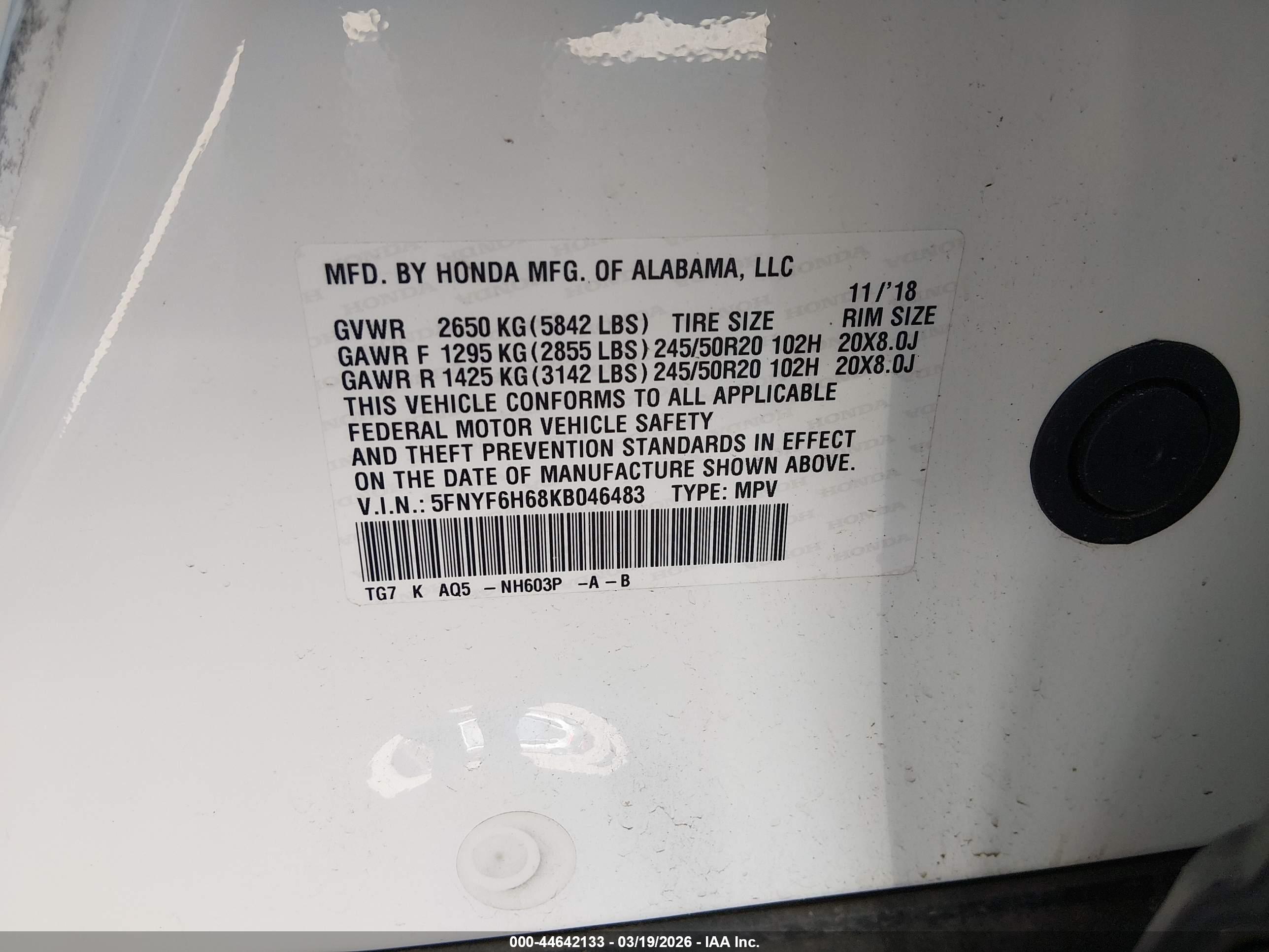 HONDA PILOT image 9
