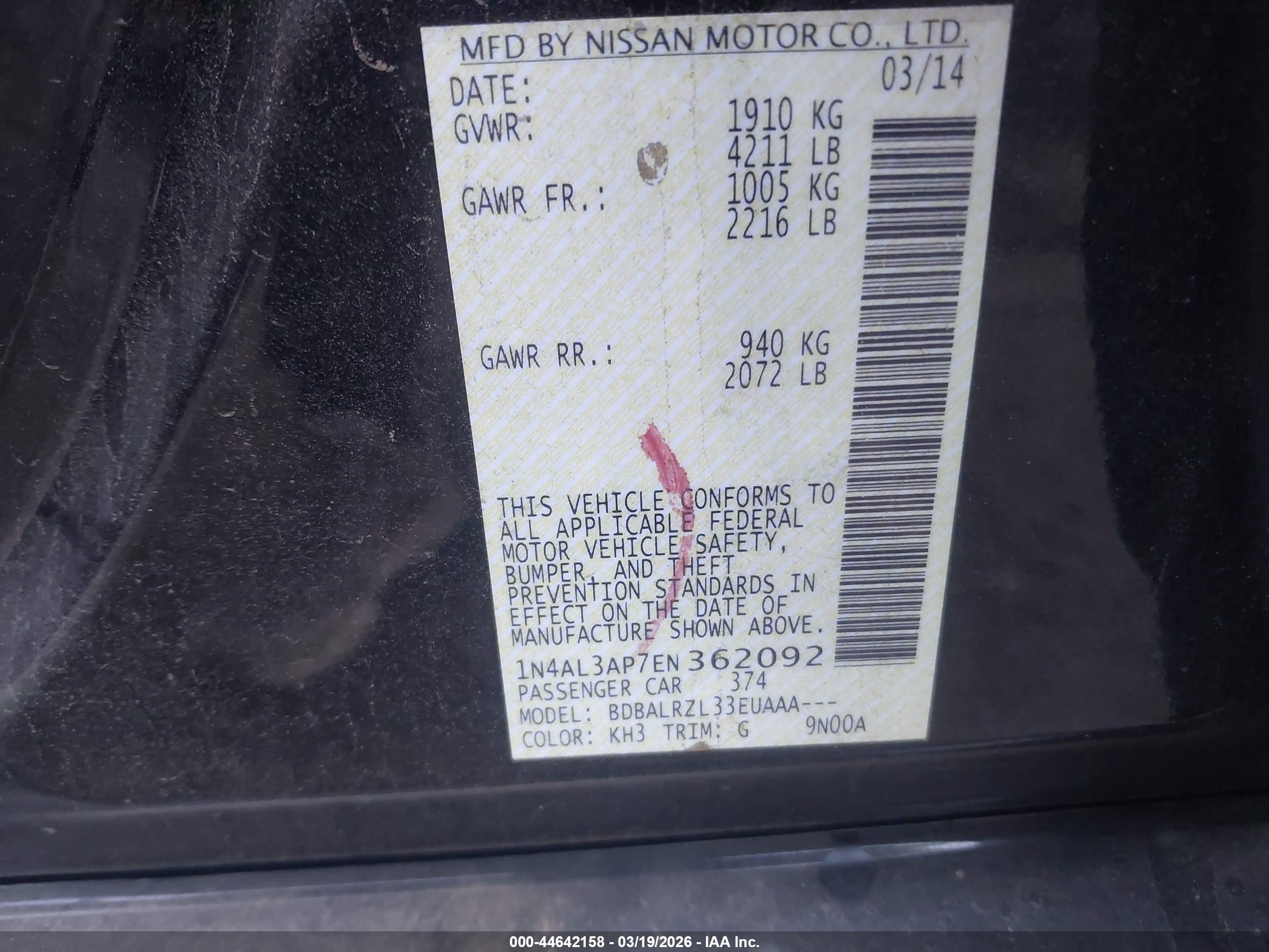 NISSAN ALTIMA image 9
