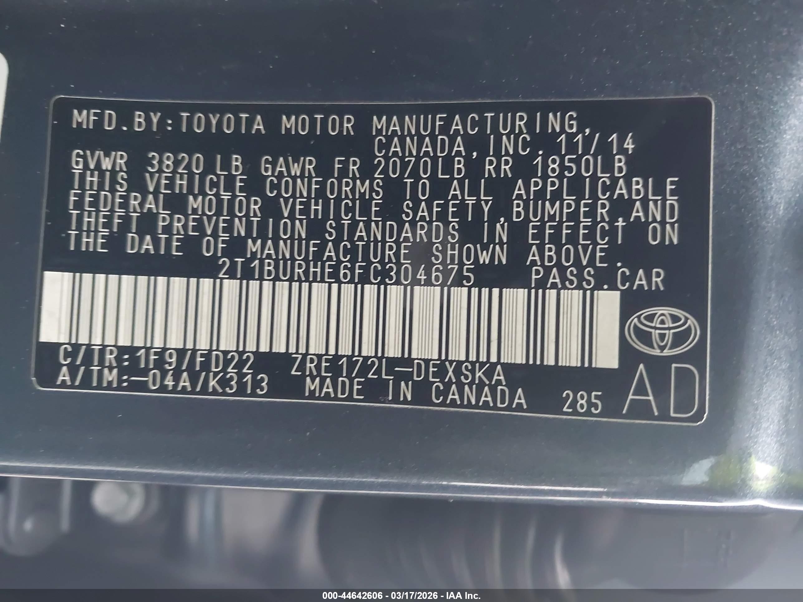 TOYOTA COROLLA image 9