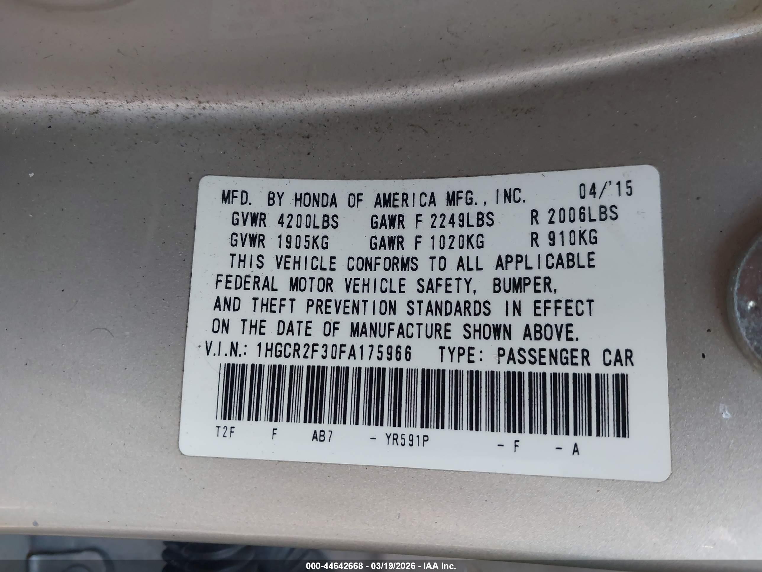 HONDA ACCORD image 9