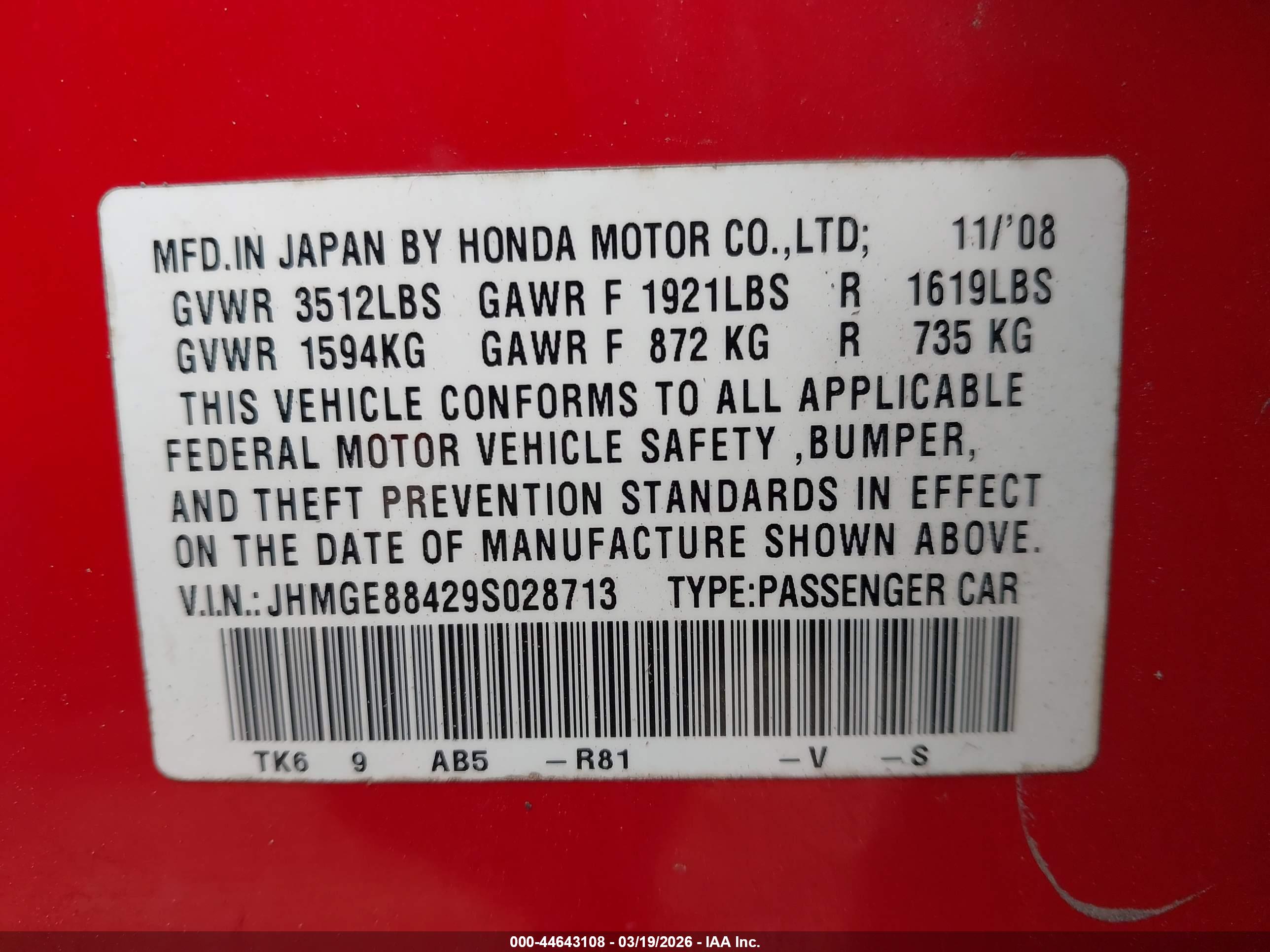 HONDA FIT image 9