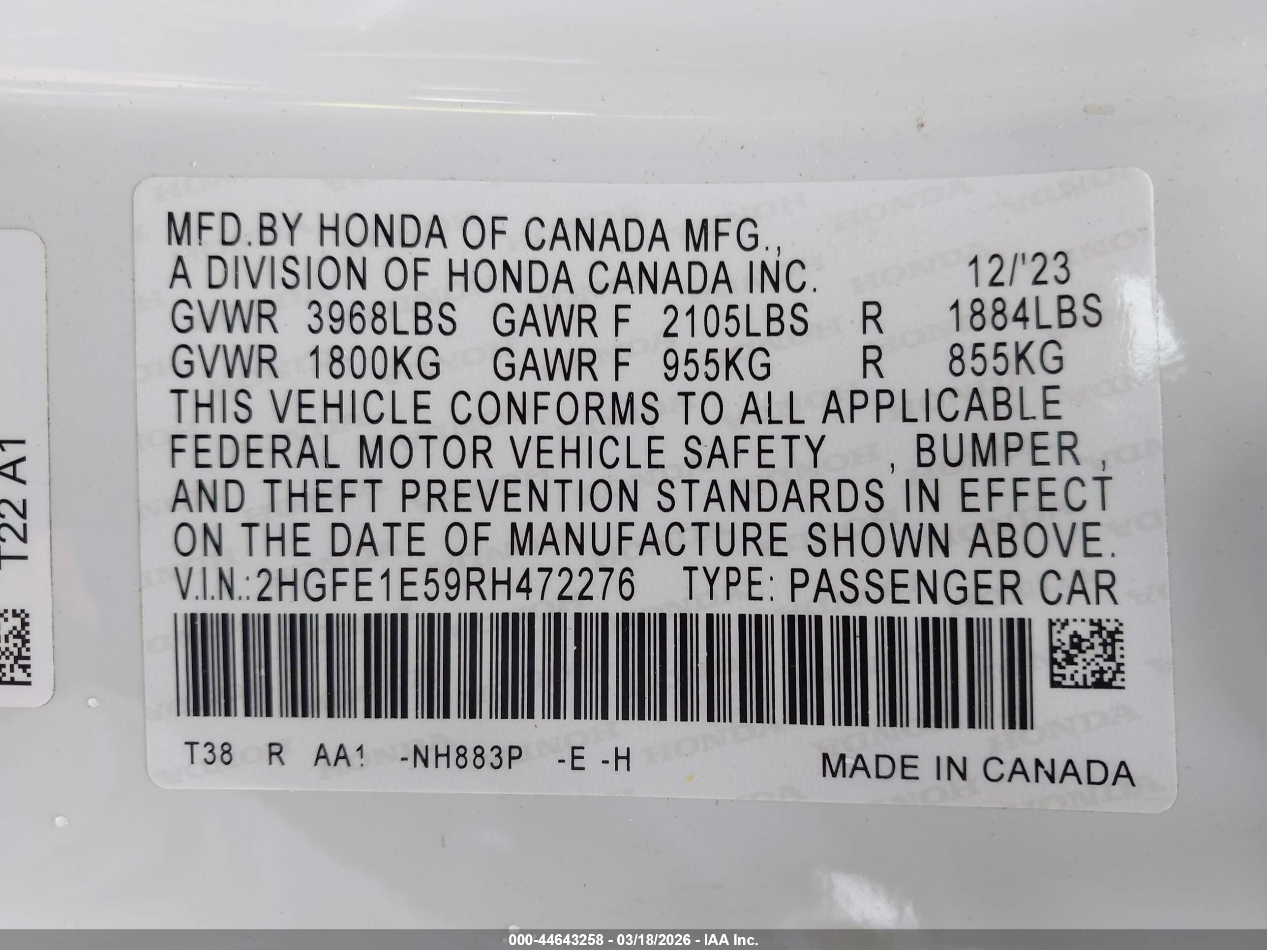 HONDA CIVIC image 9