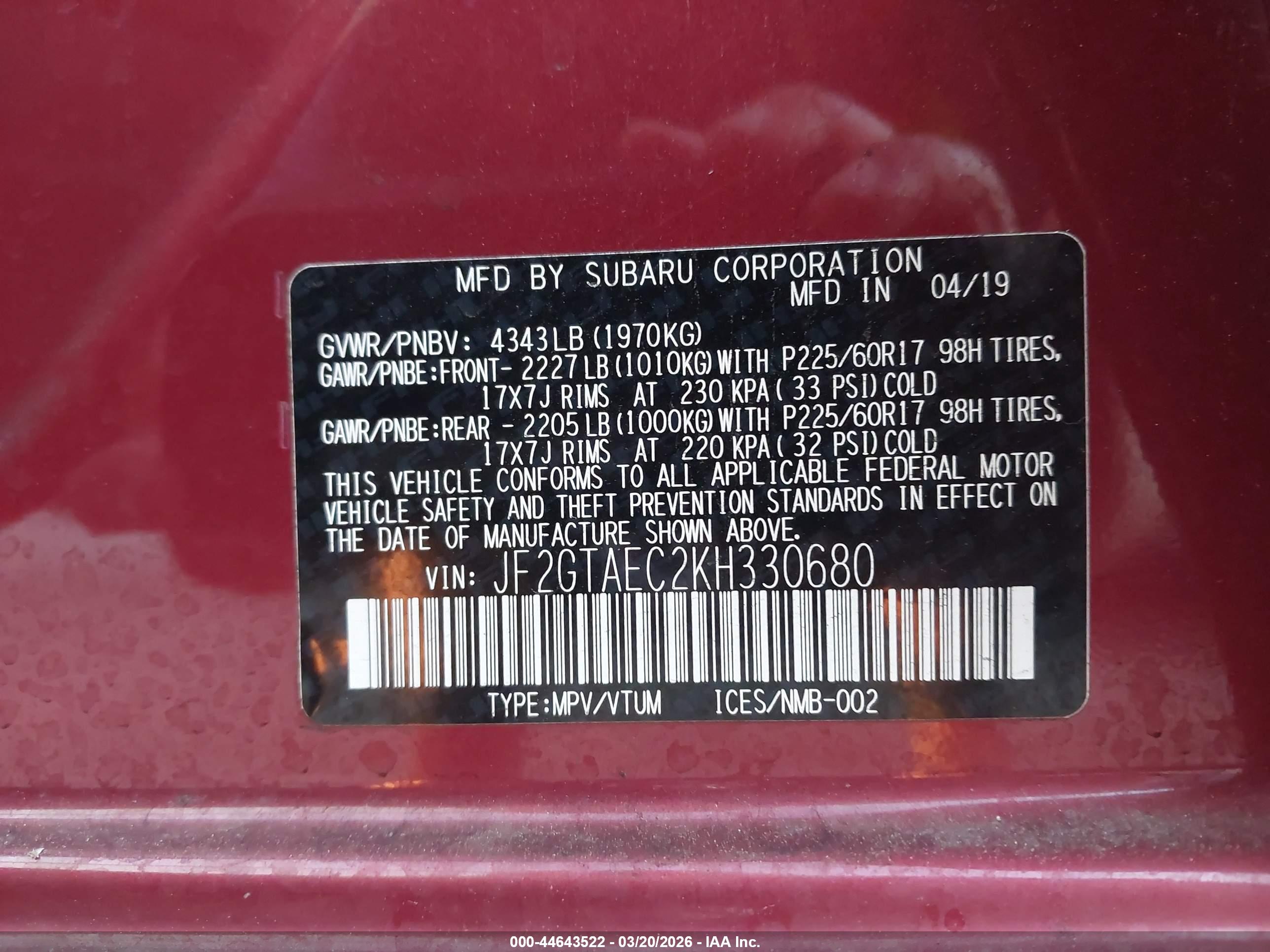 SUBARU CROSSTREK image 9