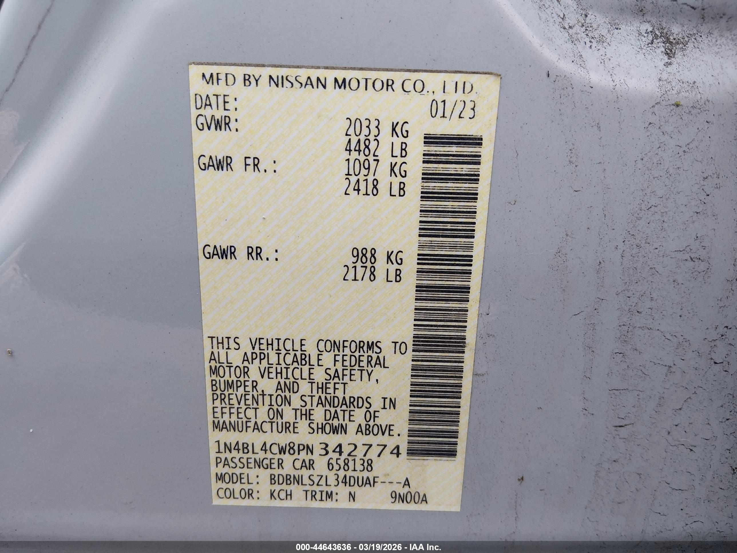 NISSAN ALTIMA image 9