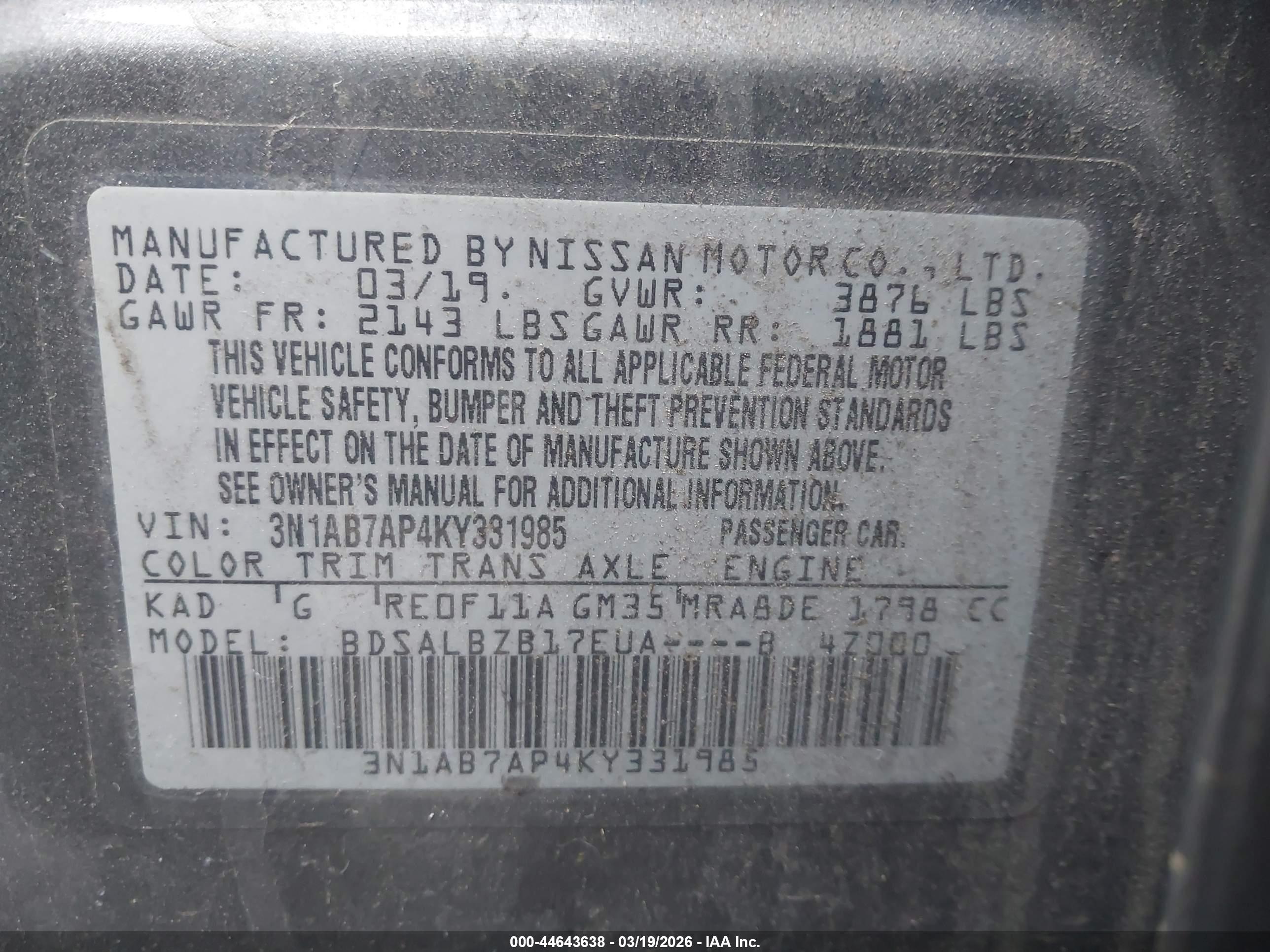NISSAN SENTRA image 9