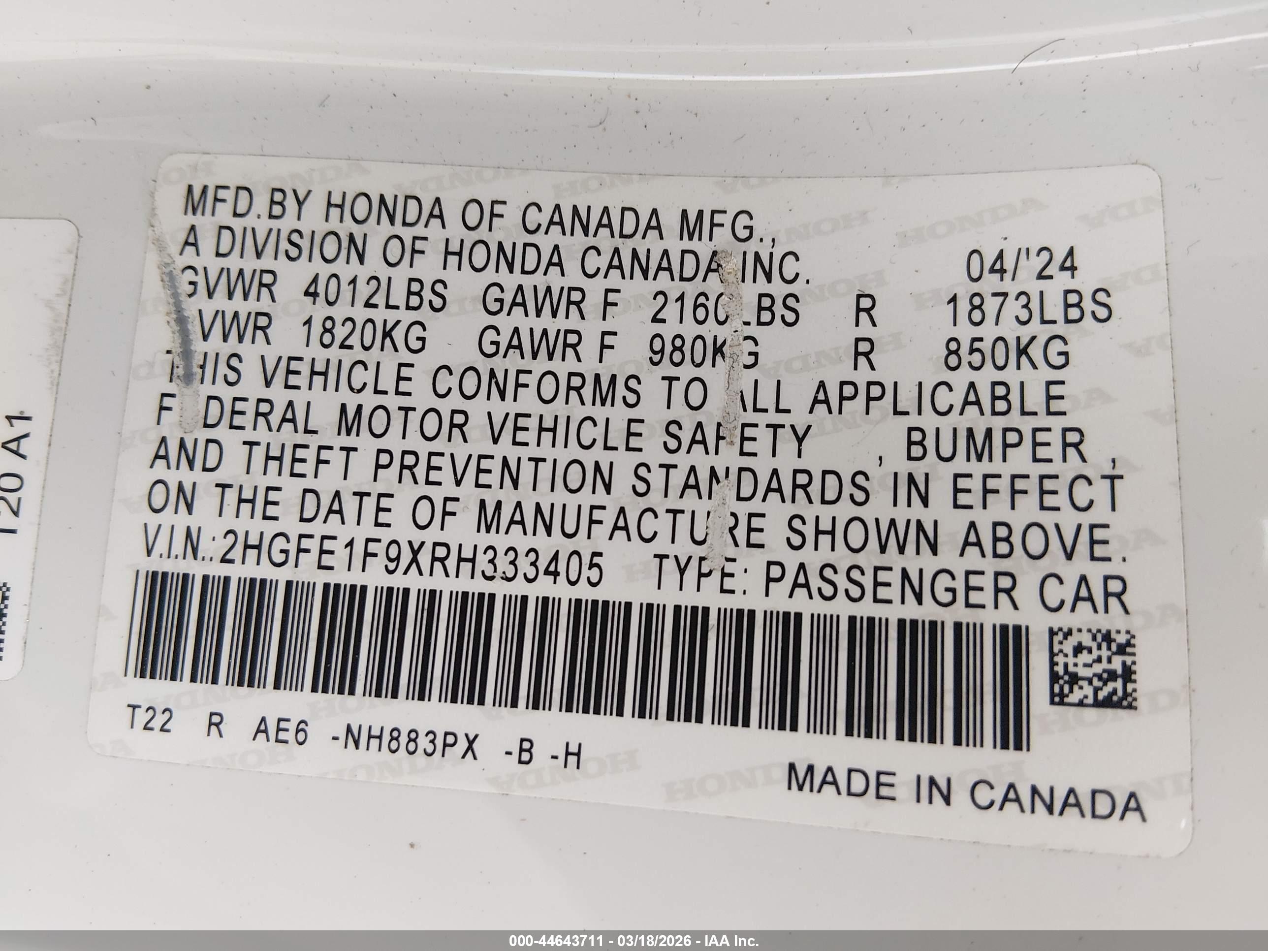 HONDA CIVIC image 9