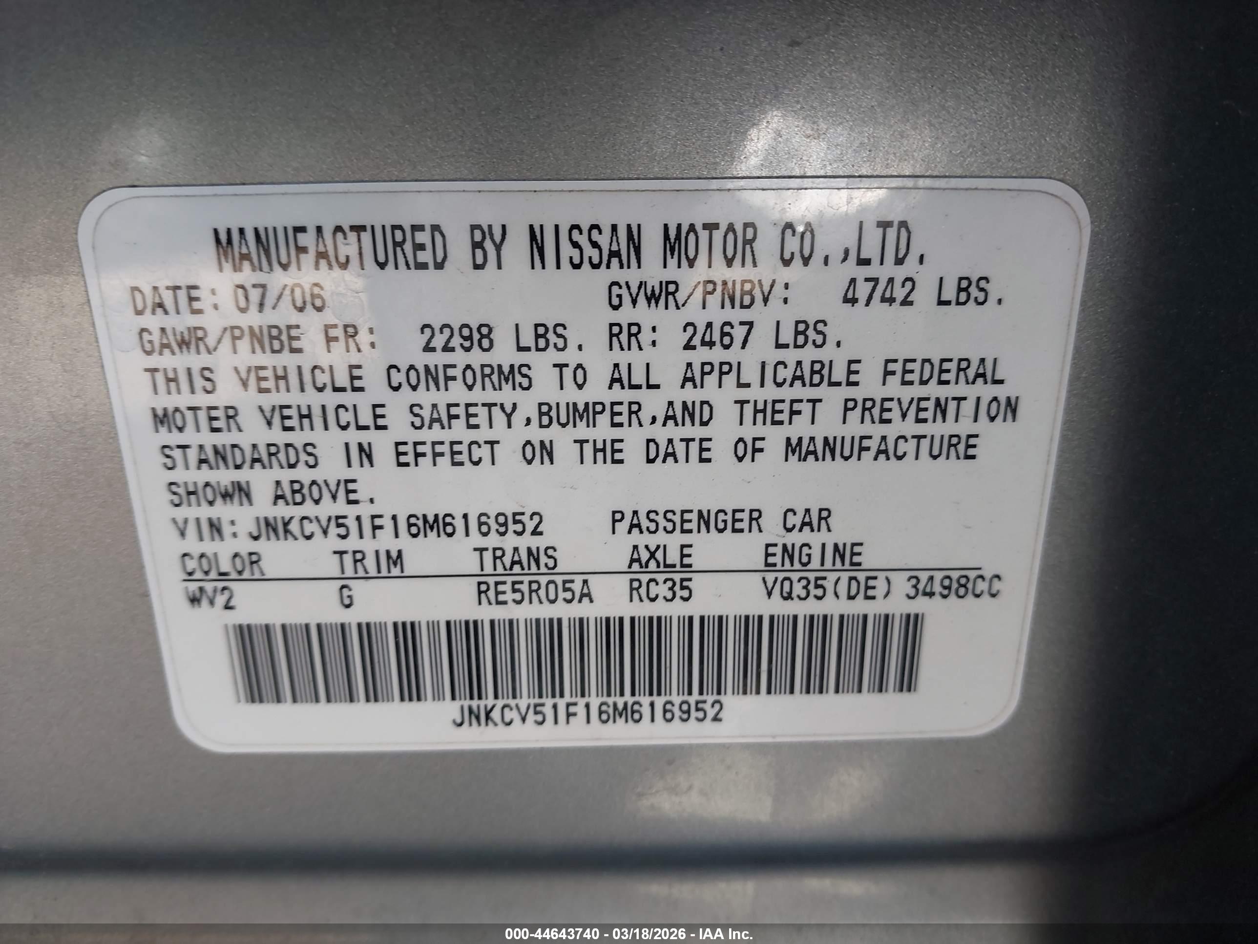 INFINITI G35X image 9