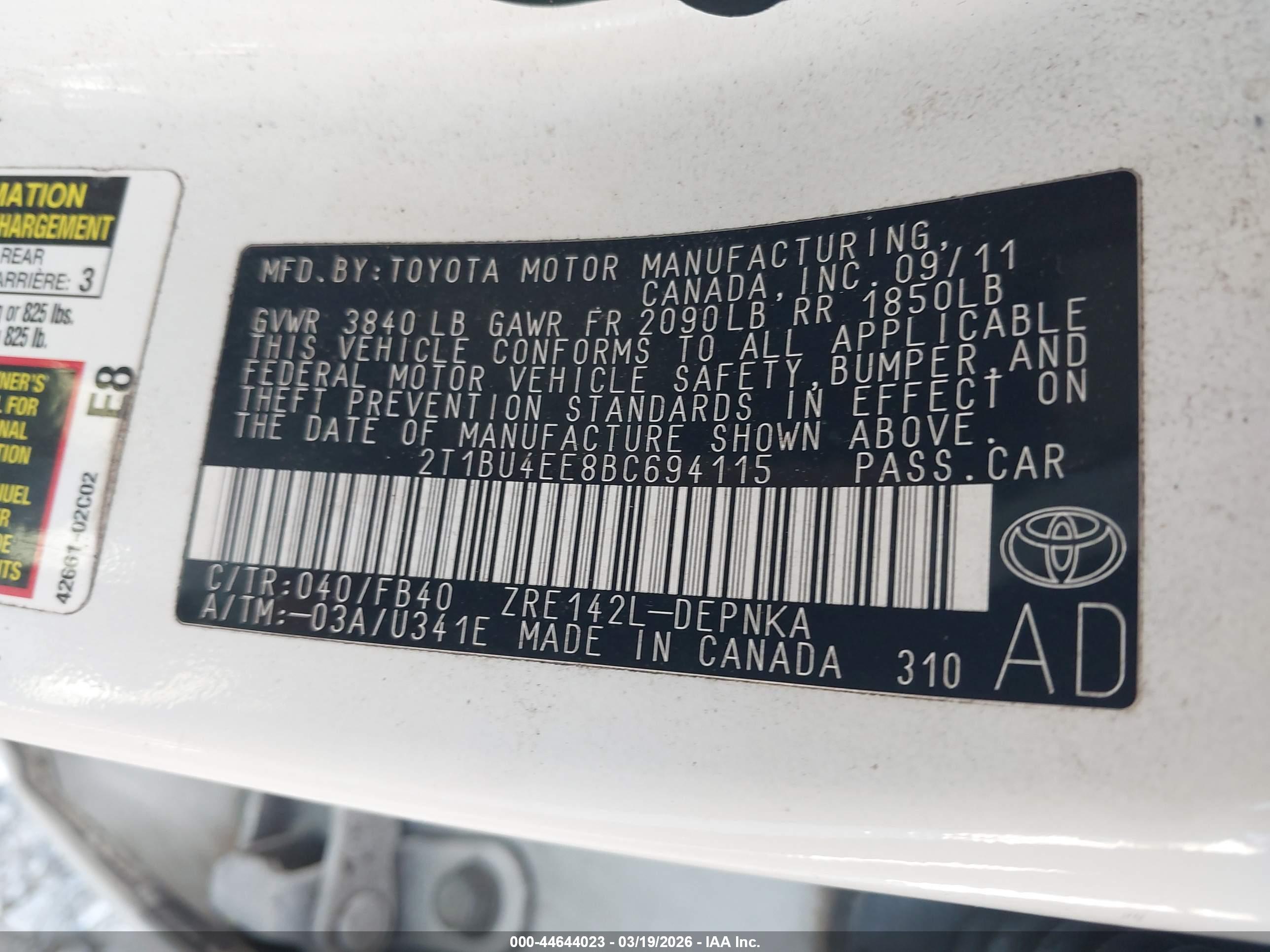 TOYOTA COROLLA image 9