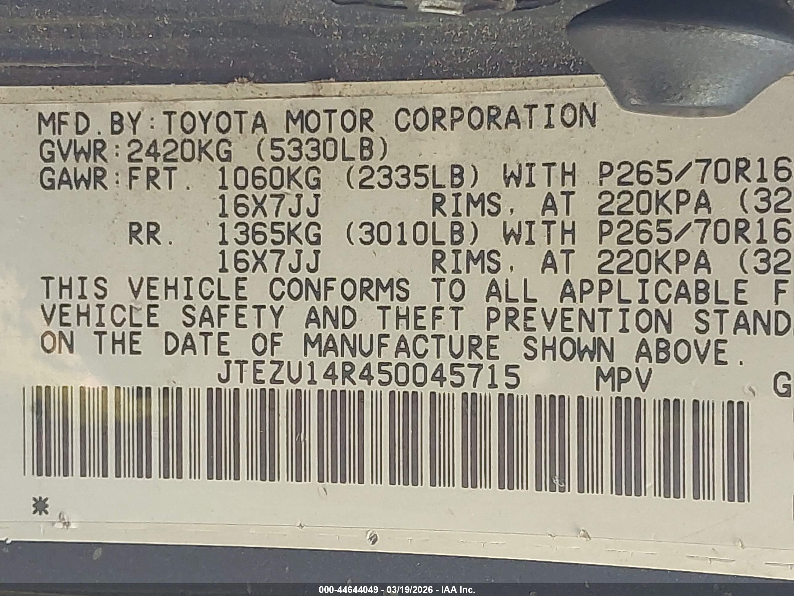 TOYOTA 4RUNNER image 9