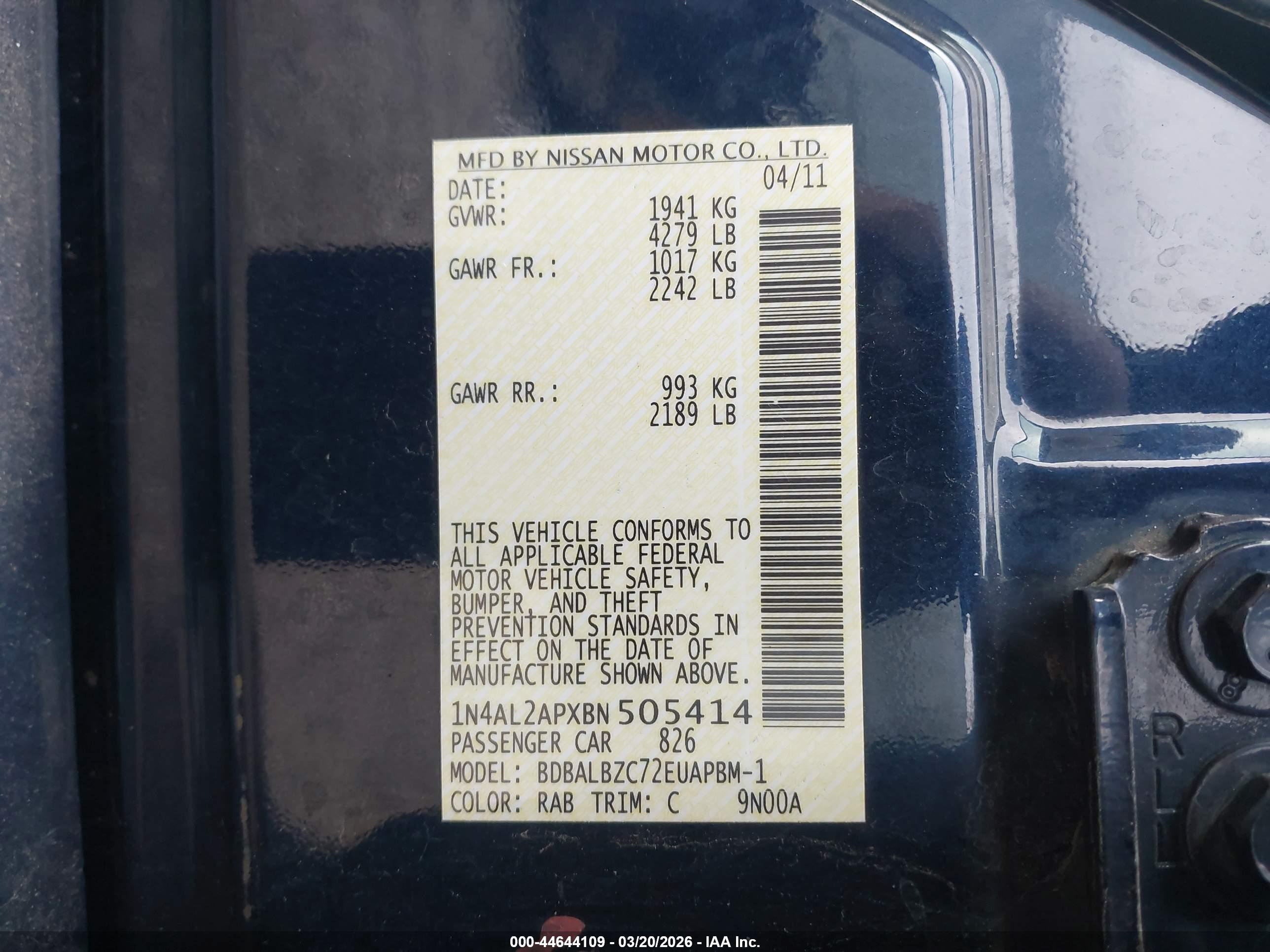 NISSAN ALTIMA image 9