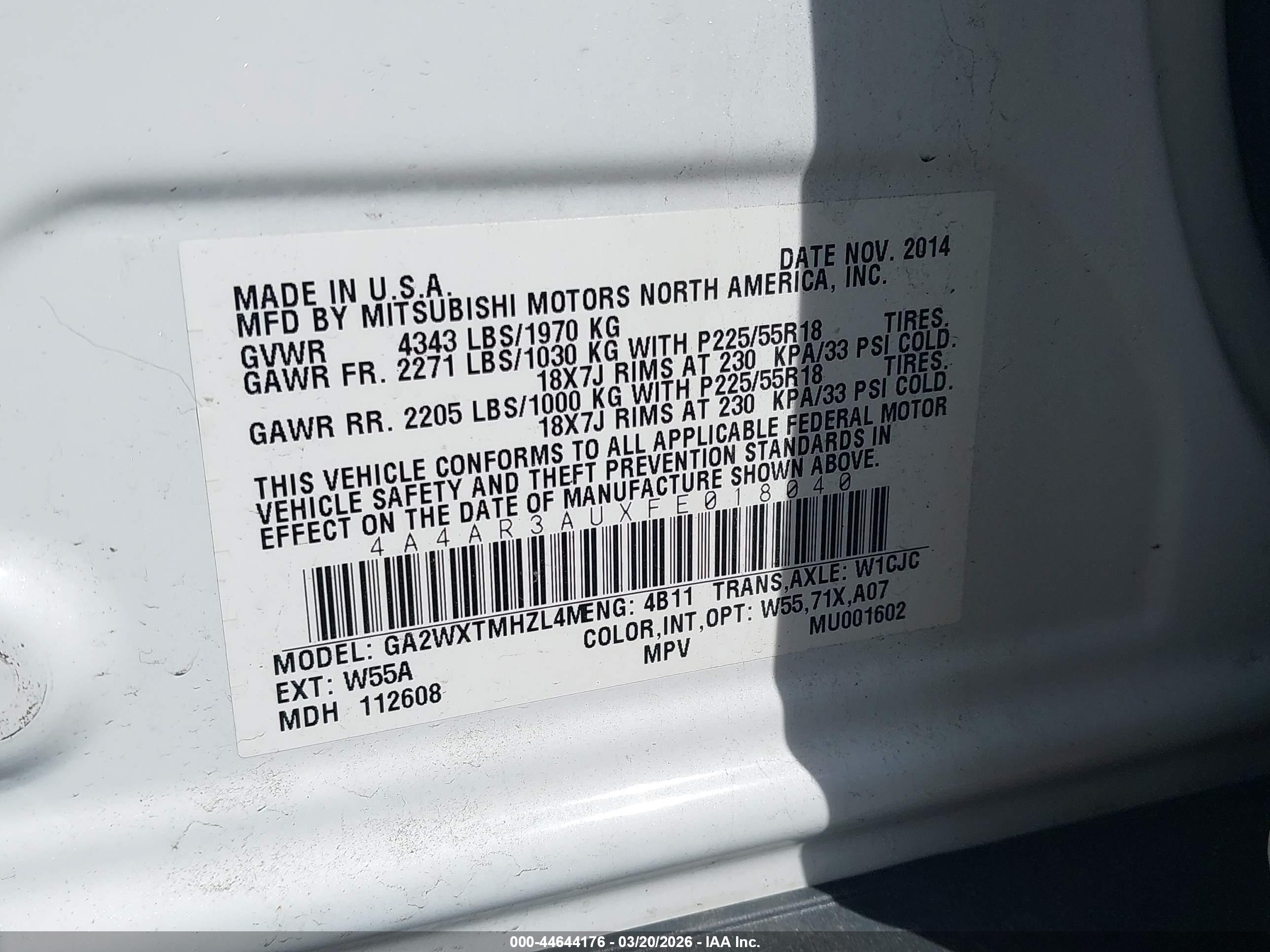 MITSUBISHI OUTLANDER image 9