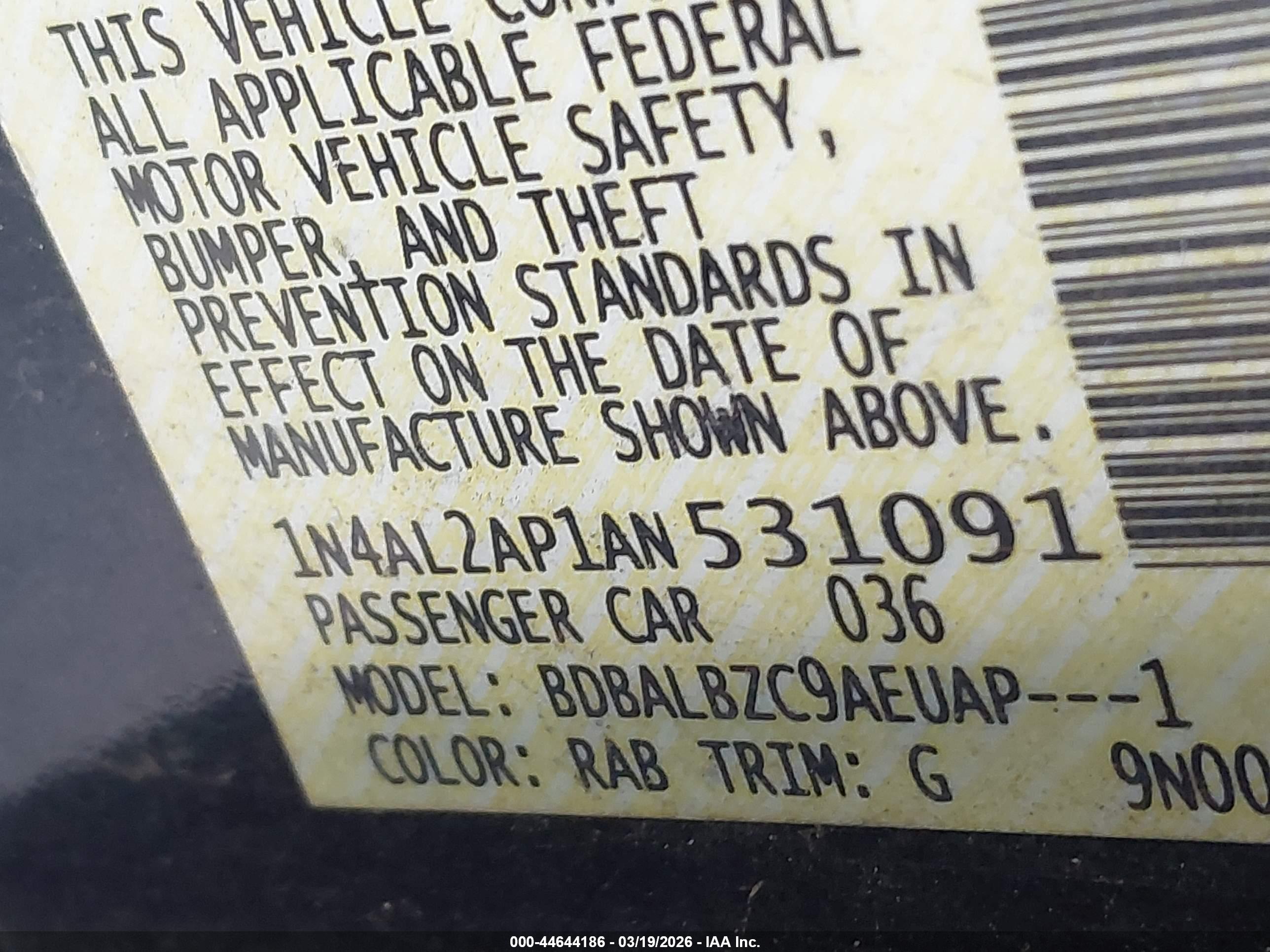 NISSAN ALTIMA image 9