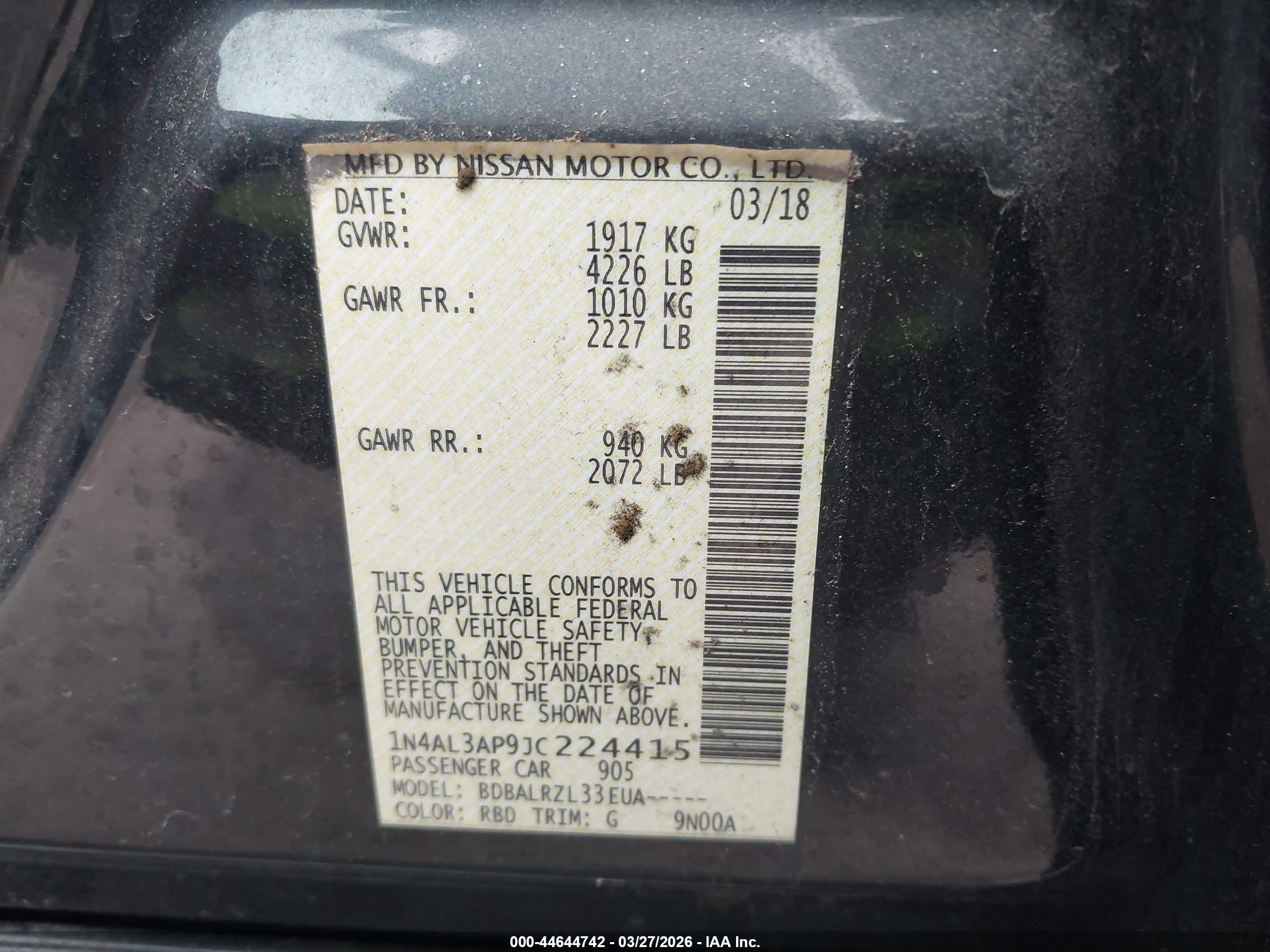 NISSAN ALTIMA image 9