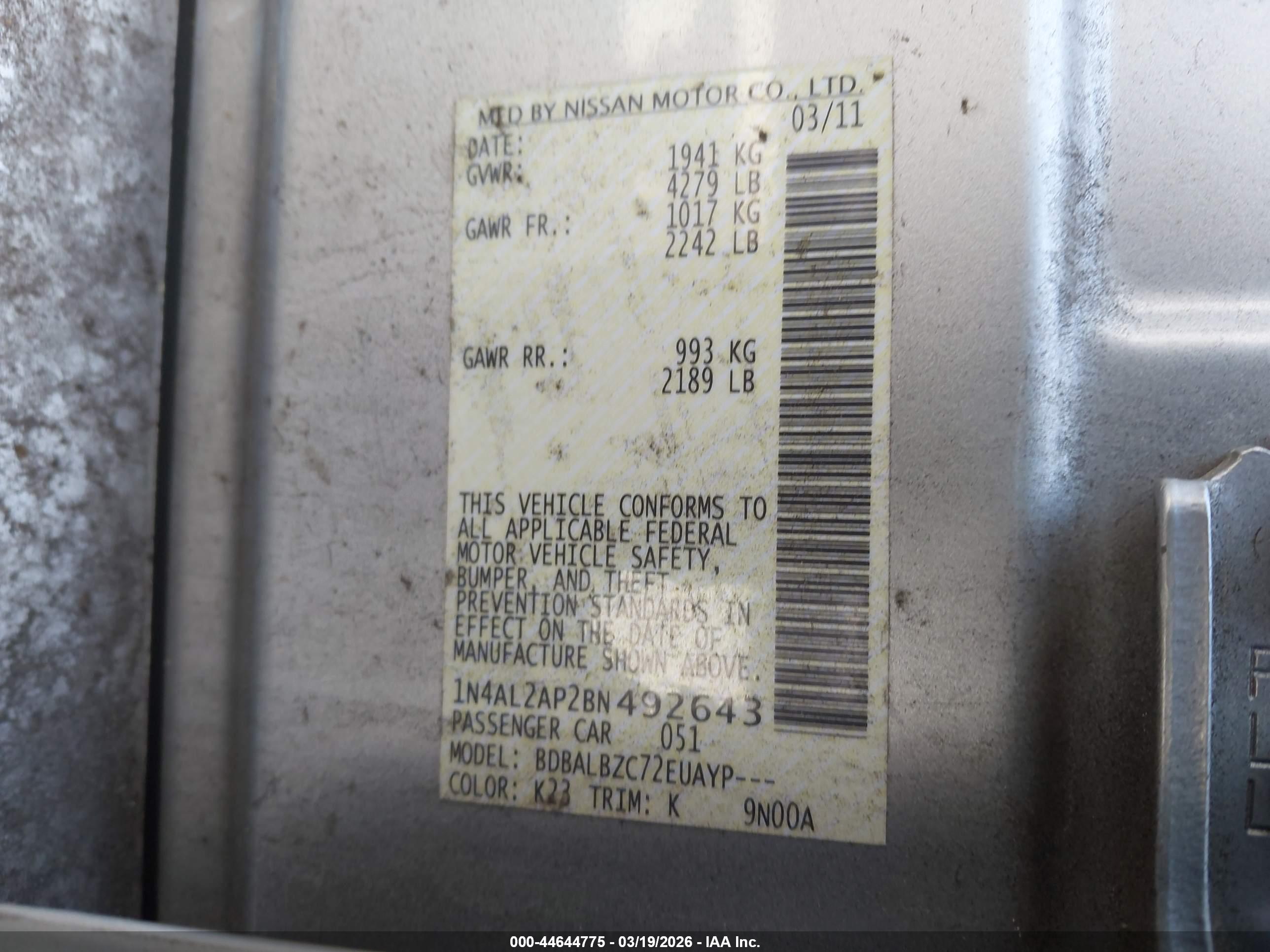 NISSAN ALTIMA image 9