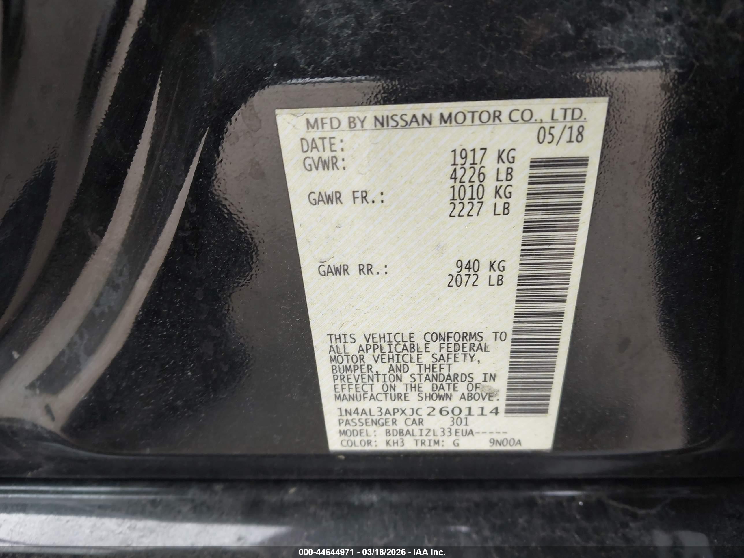 NISSAN ALTIMA image 9