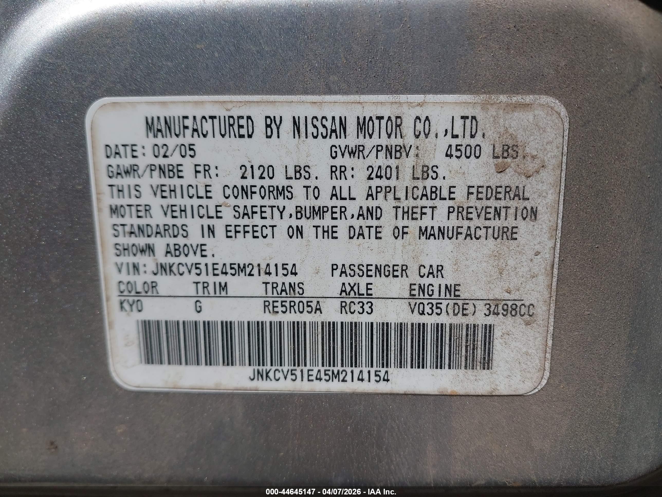 INFINITI G35 image 9
