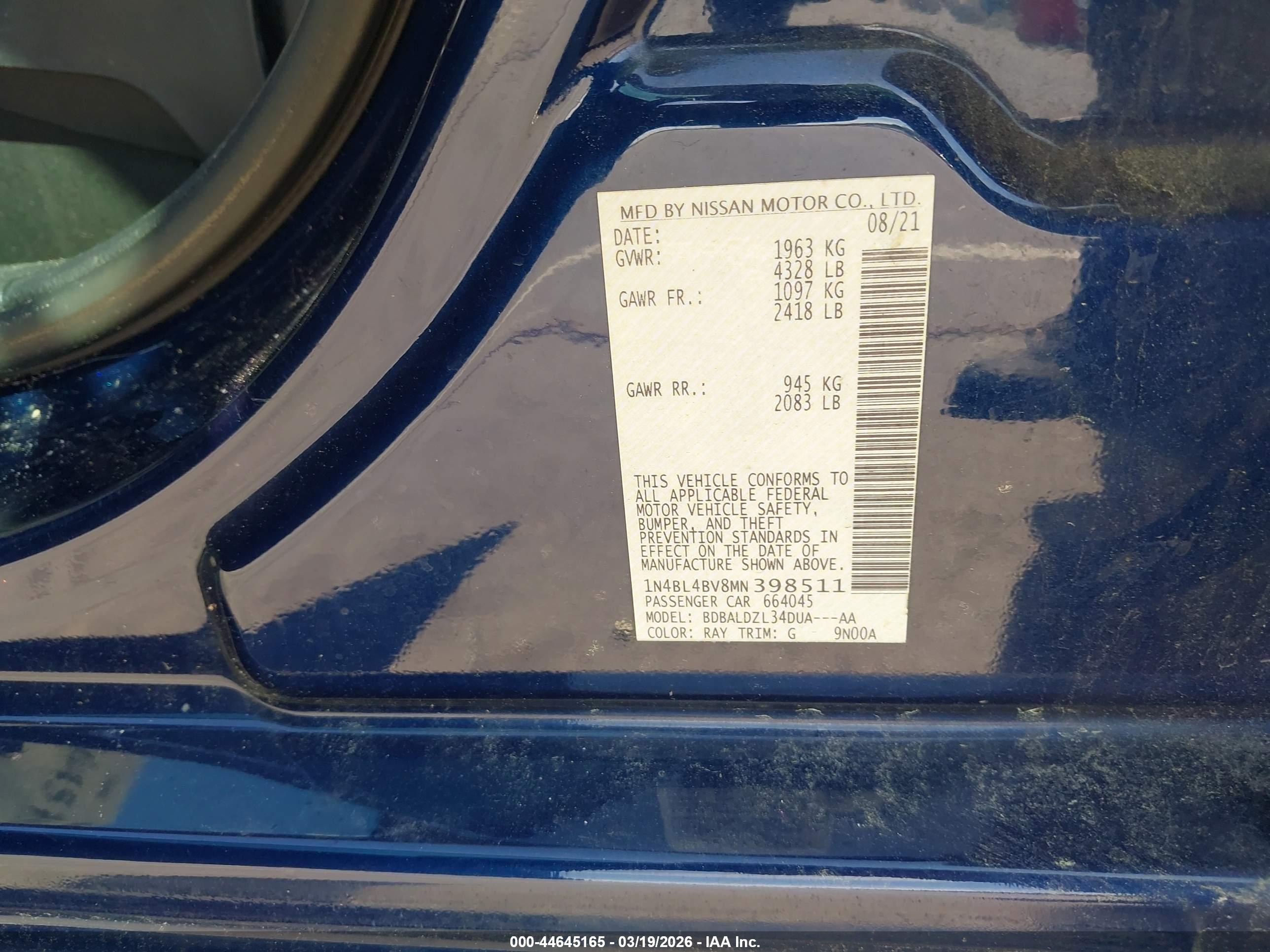 NISSAN ALTIMA image 9