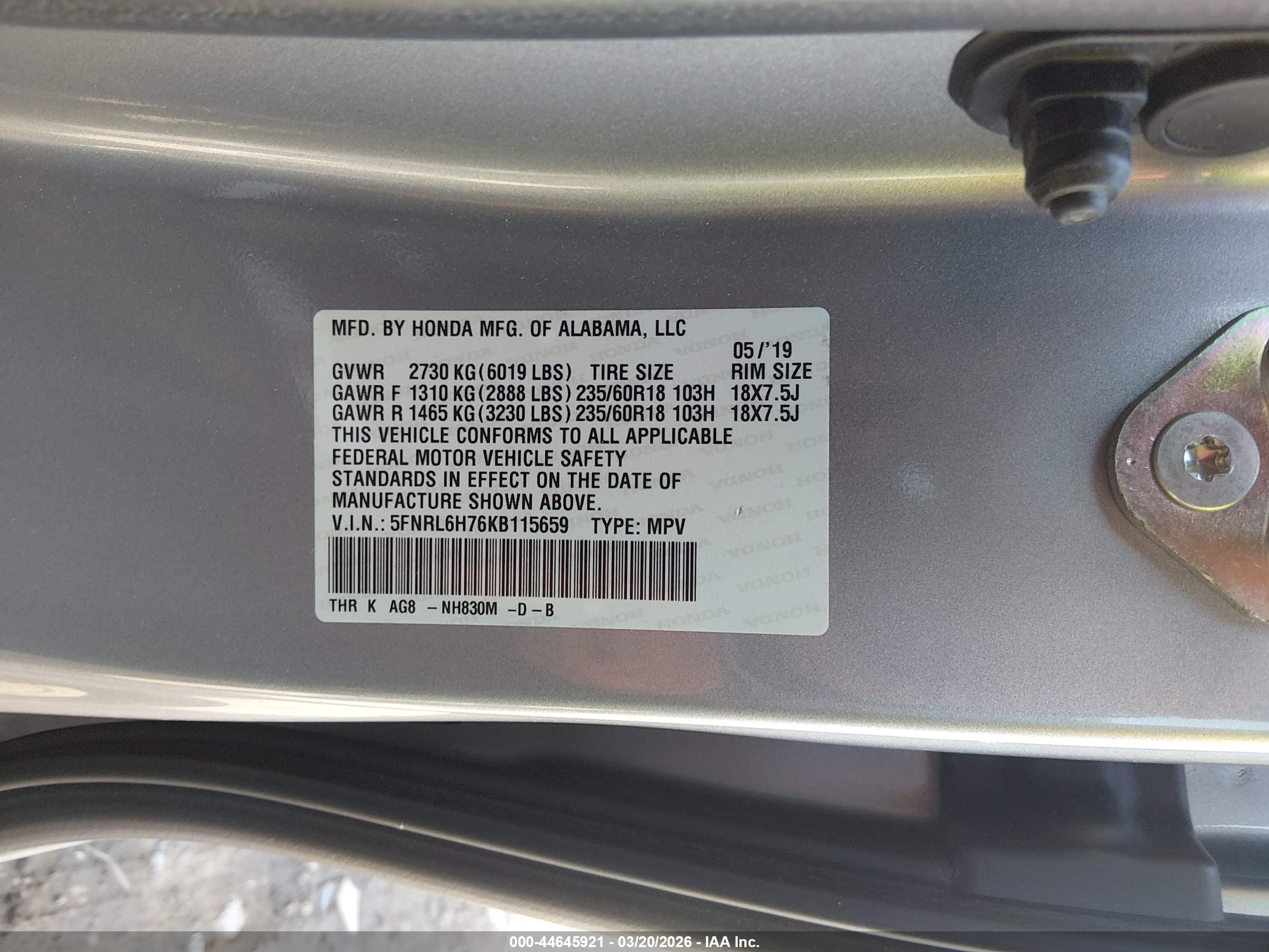 HONDA ODYSSEY image 9