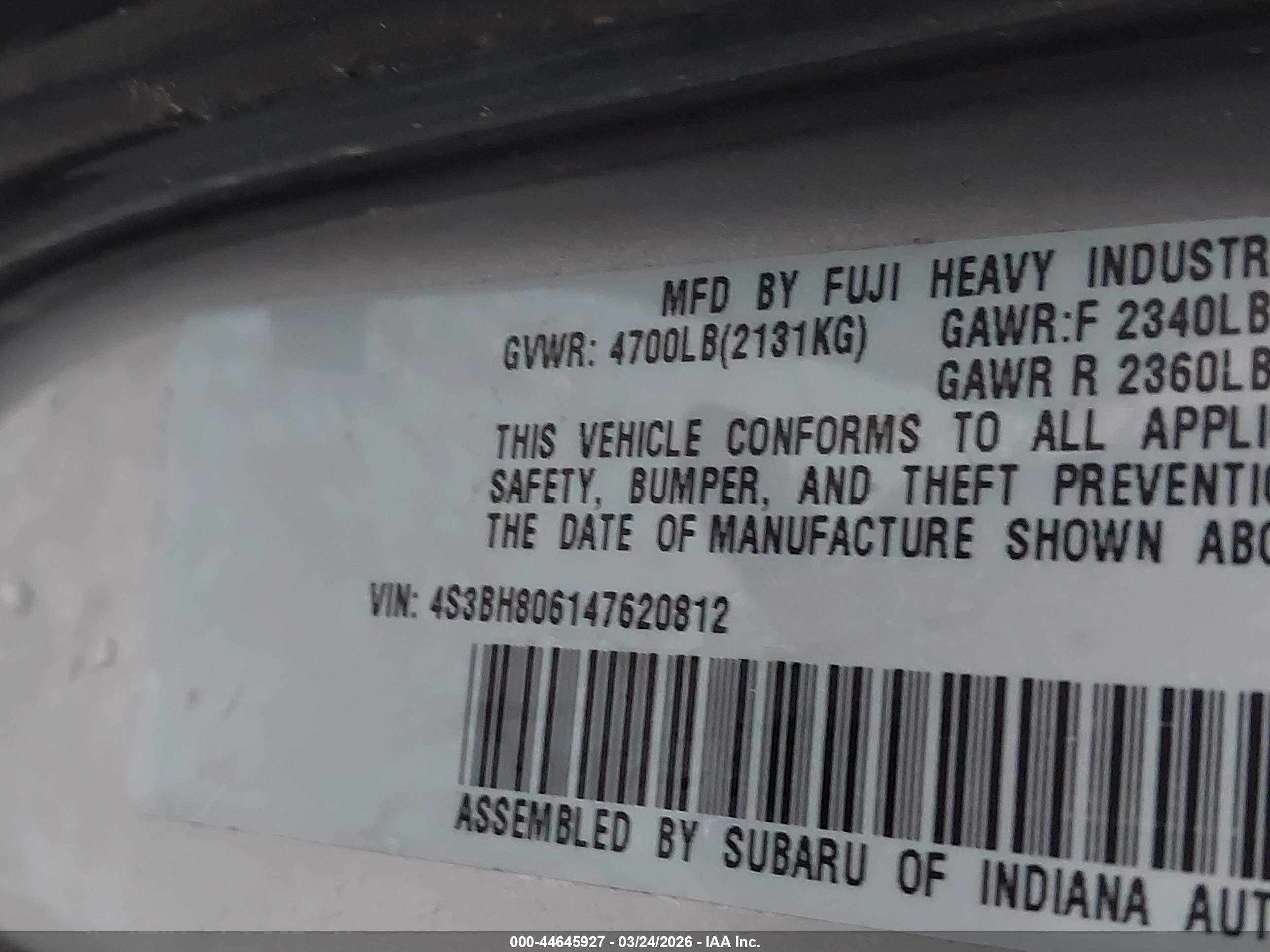 SUBARU OUTBACK image 9