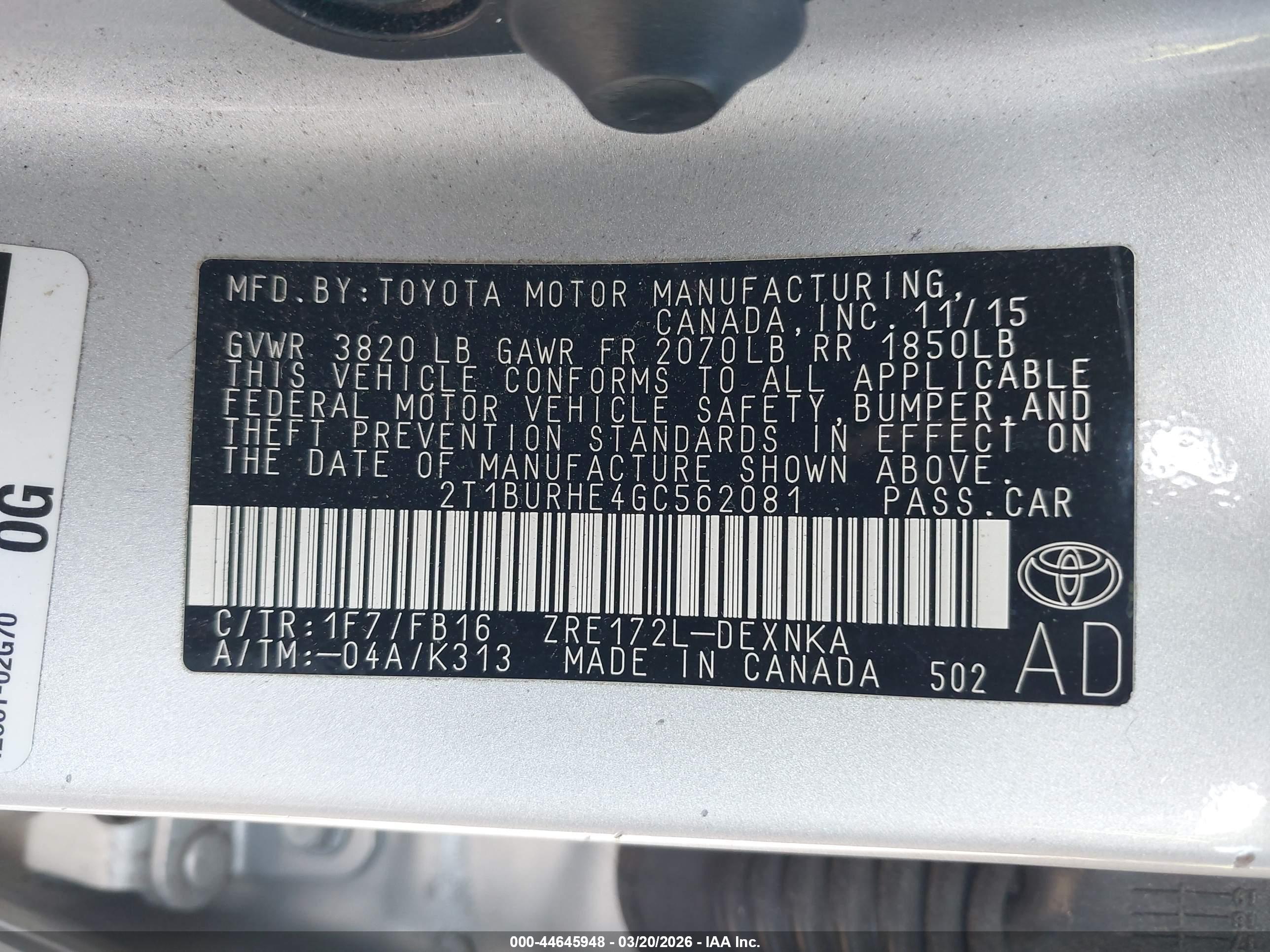 TOYOTA COROLLA image 9