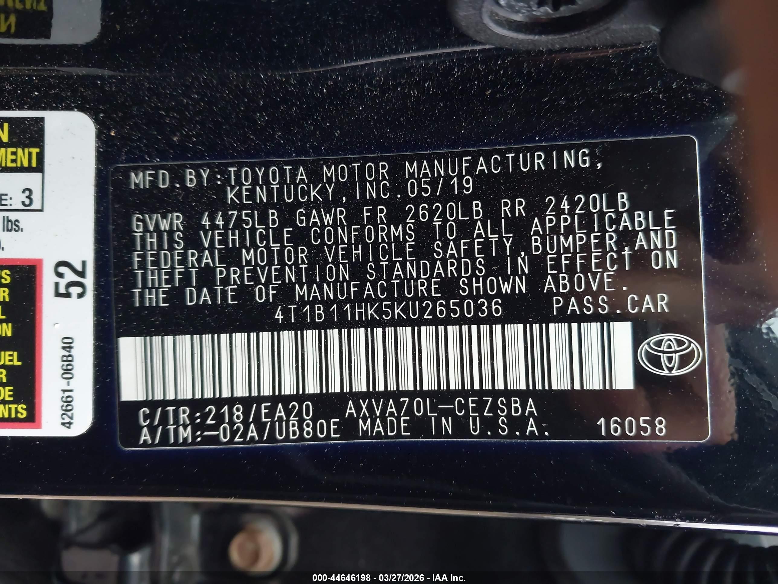 TOYOTA CAMRY image 9
