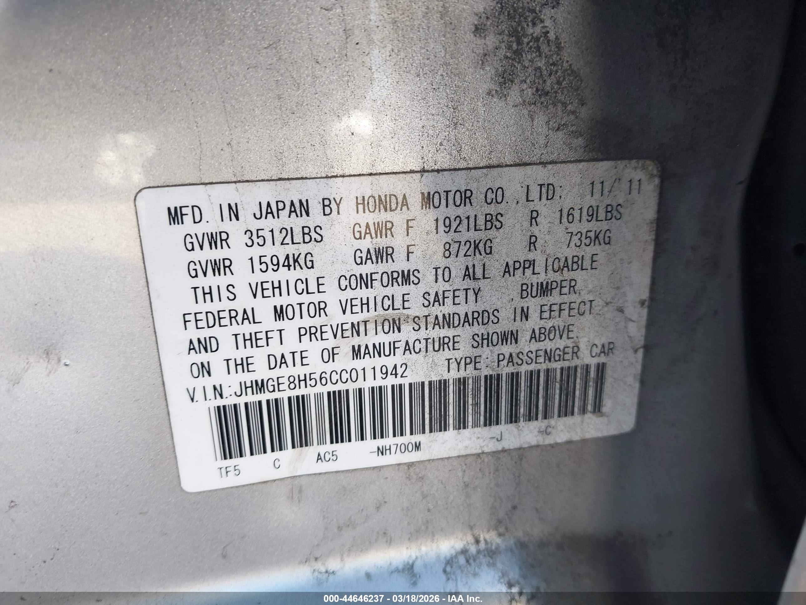 HONDA FIT image 9