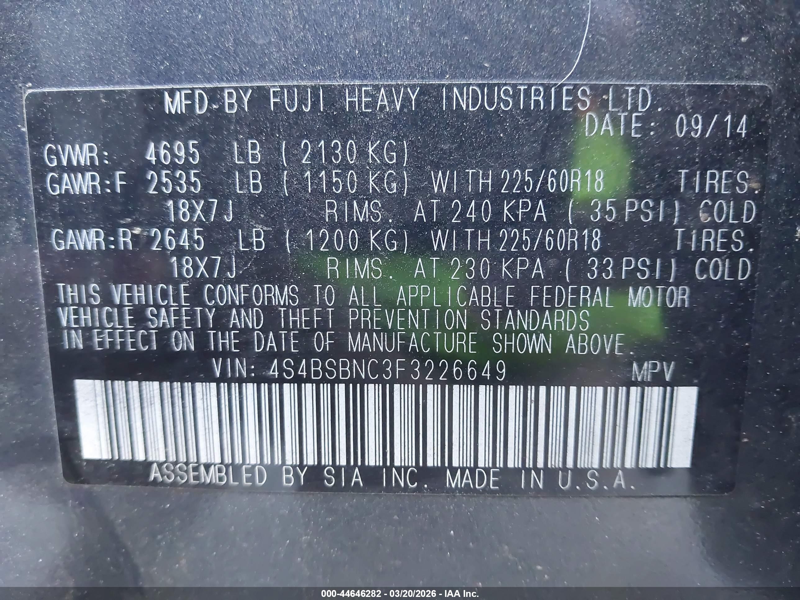 SUBARU OUTBACK image 9