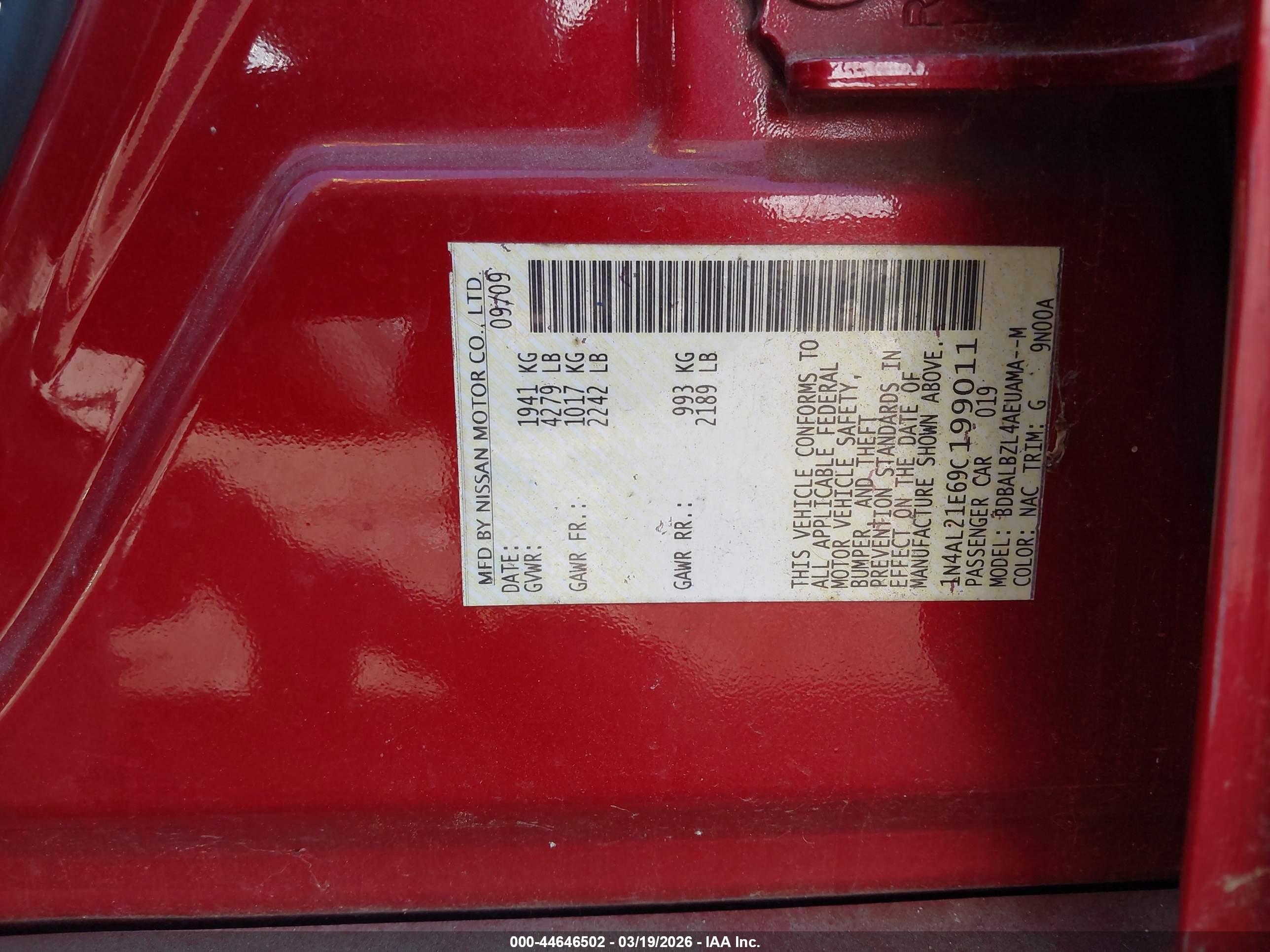 NISSAN ALTIMA image 9