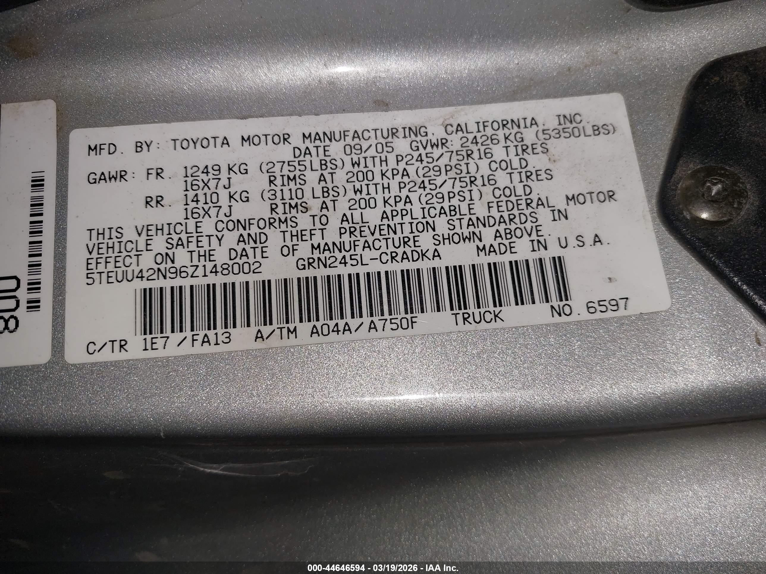 TOYOTA TACOMA image 9