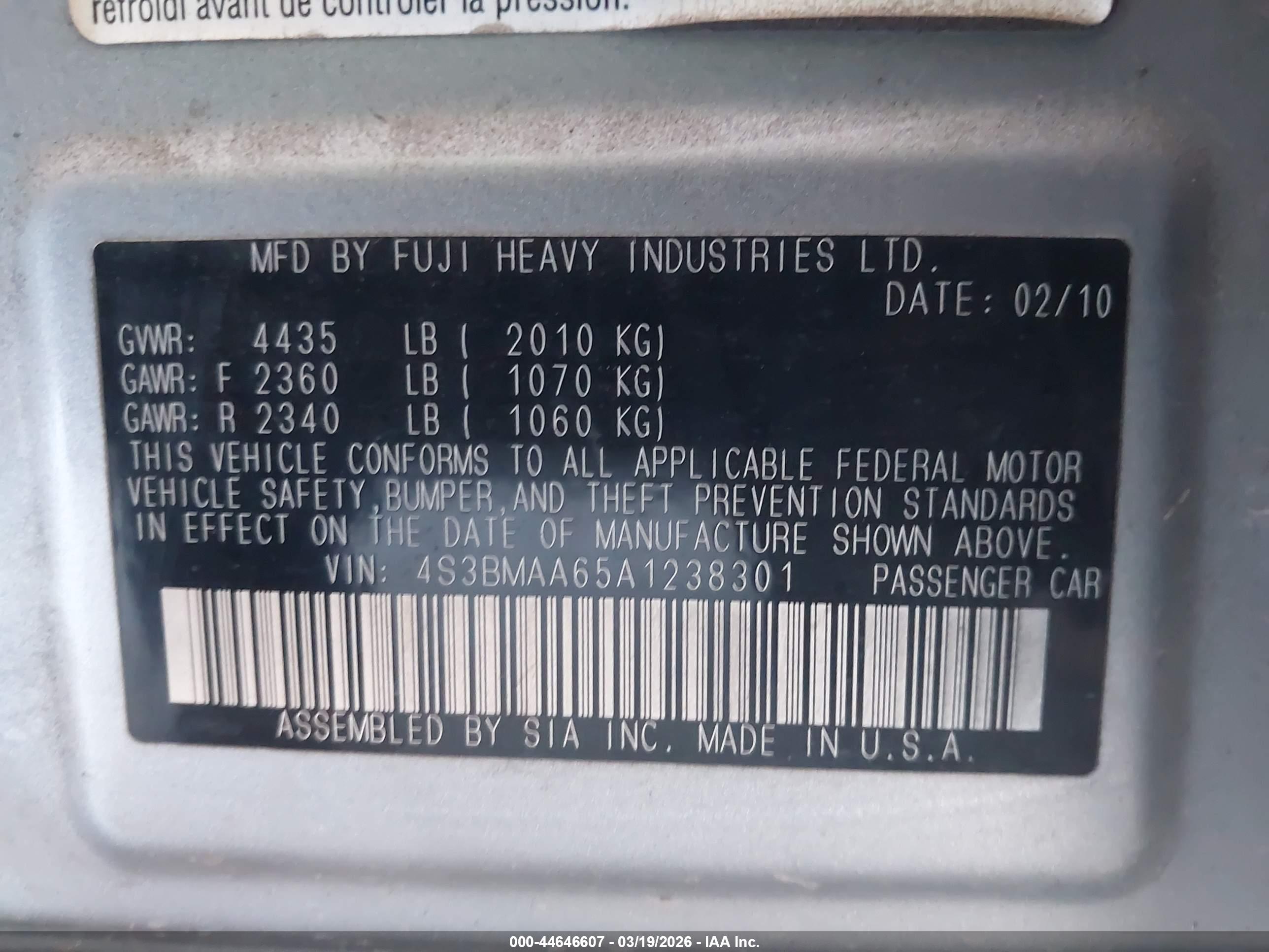 SUBARU LEGACY image 9