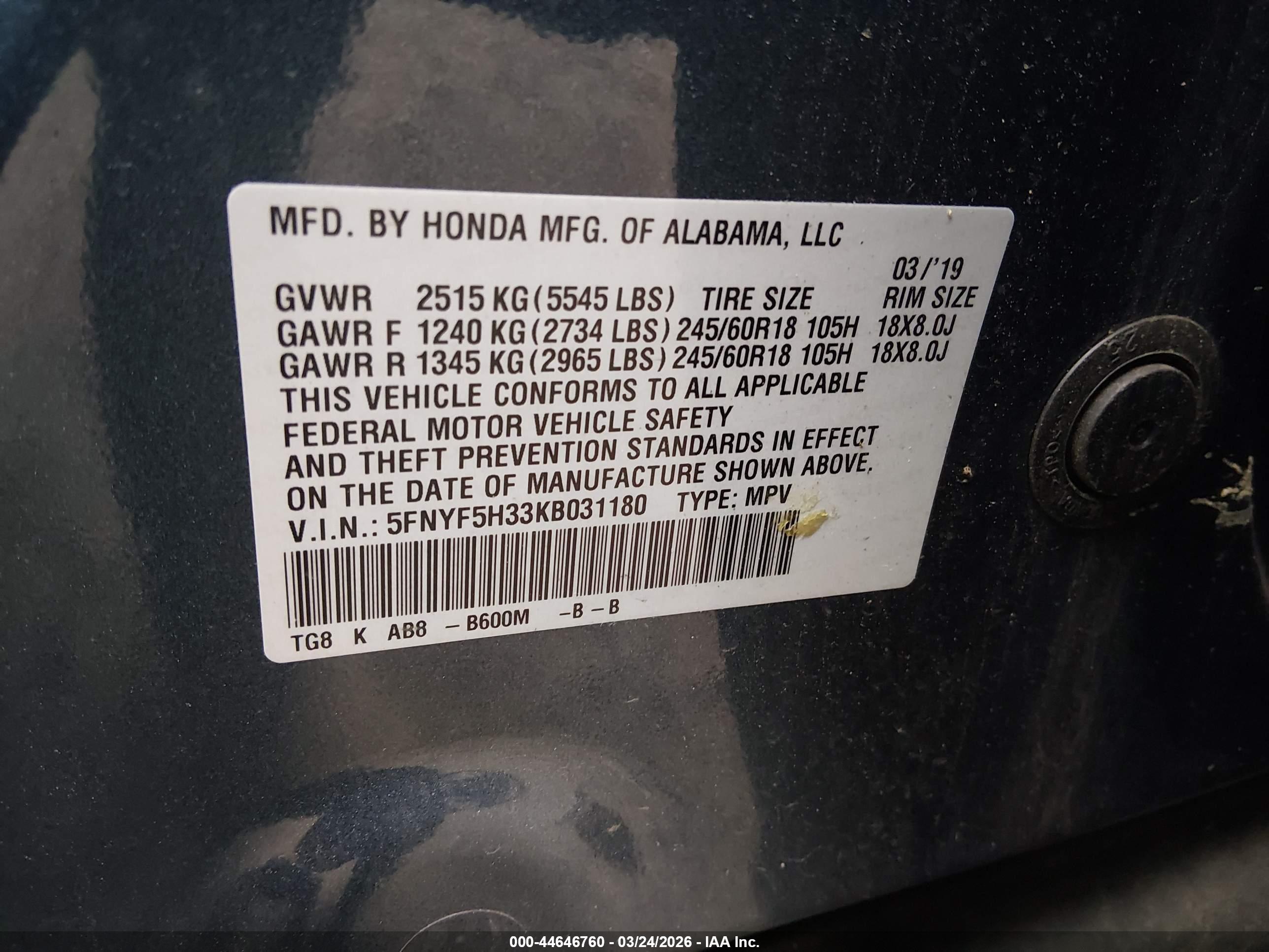 HONDA PILOT image 9
