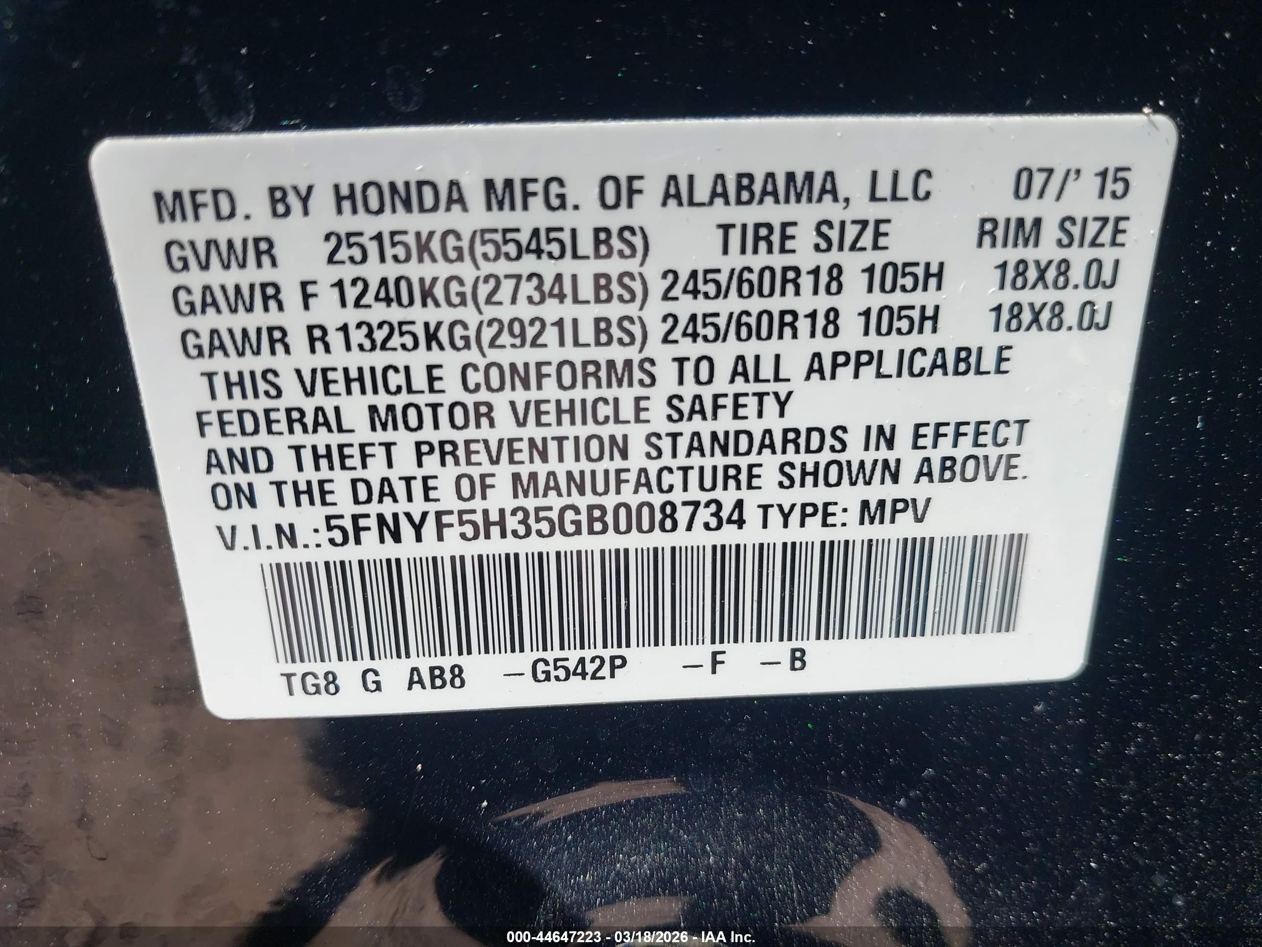 HONDA PILOT image 9