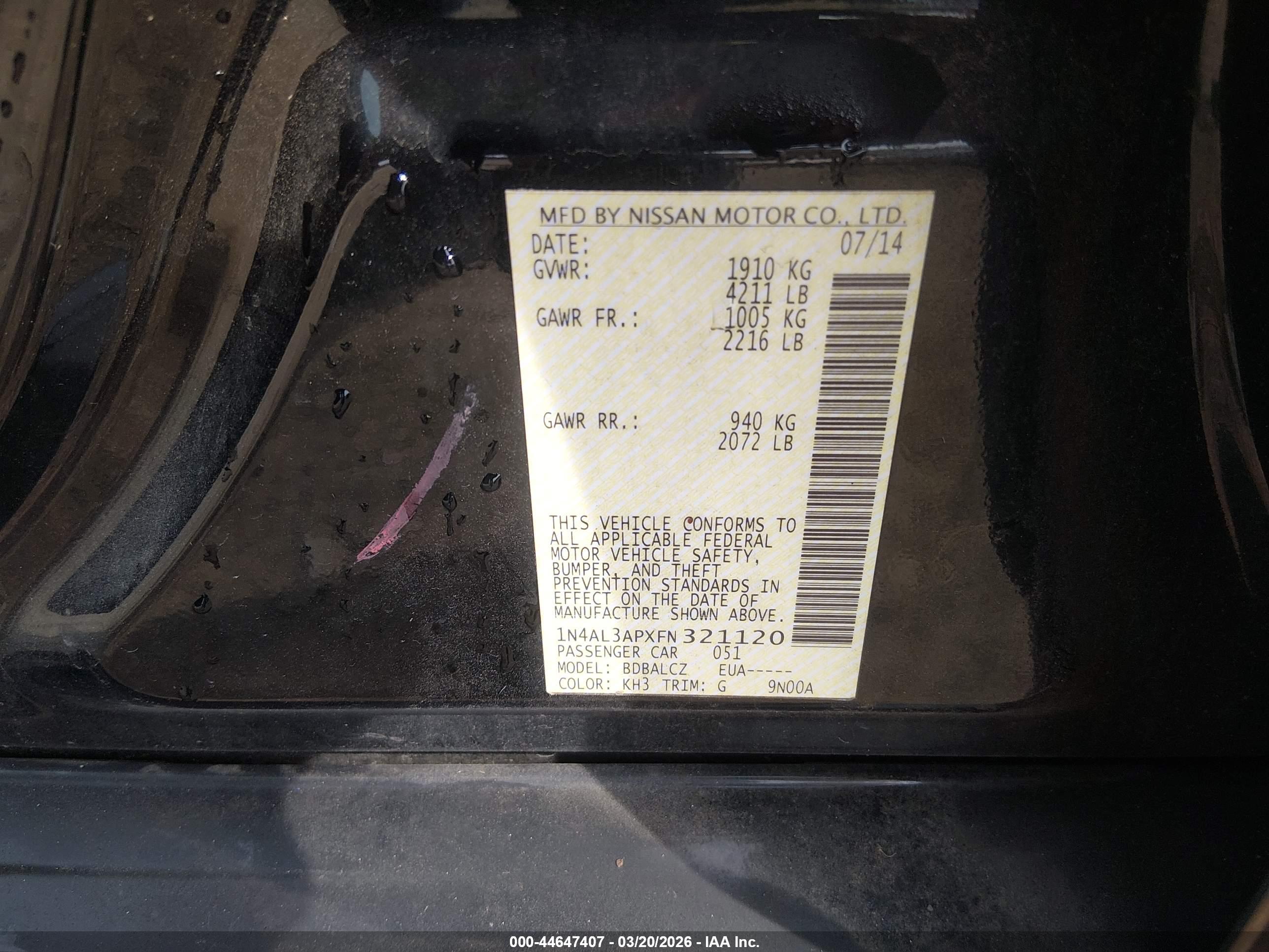 NISSAN ALTIMA image 9